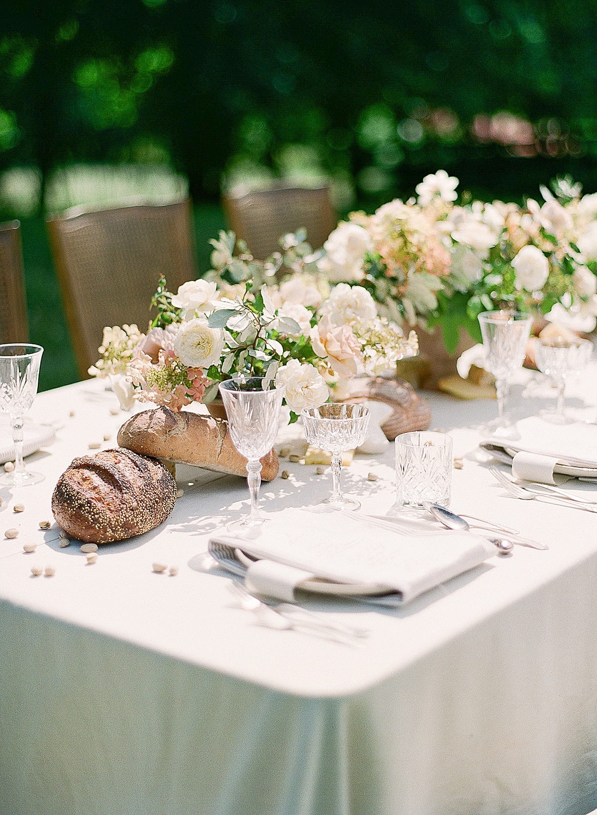 Bloomsbury Wedding Reception Table with Bread and Flowers photo