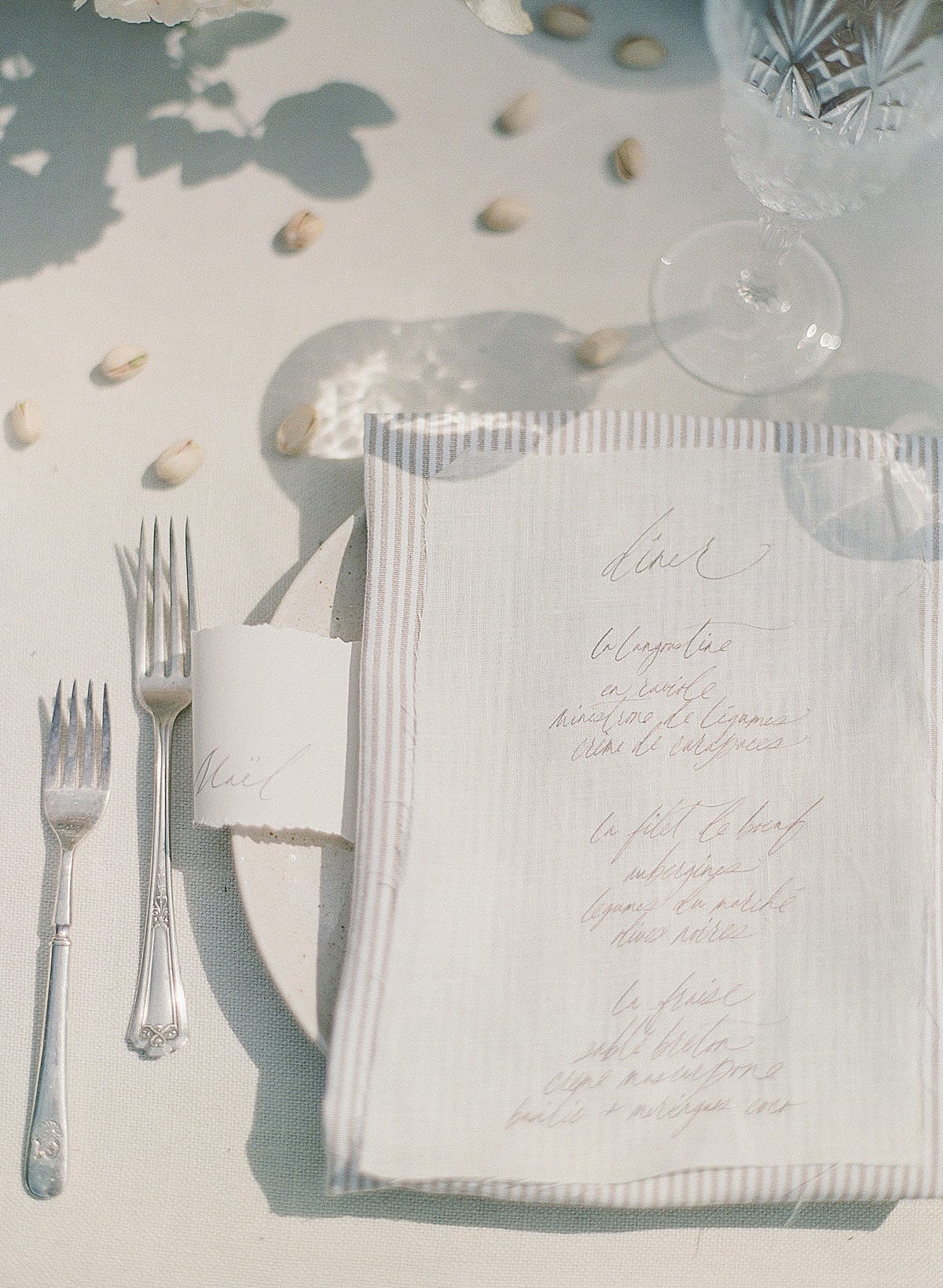 Wedding Reception Table Menu Detail