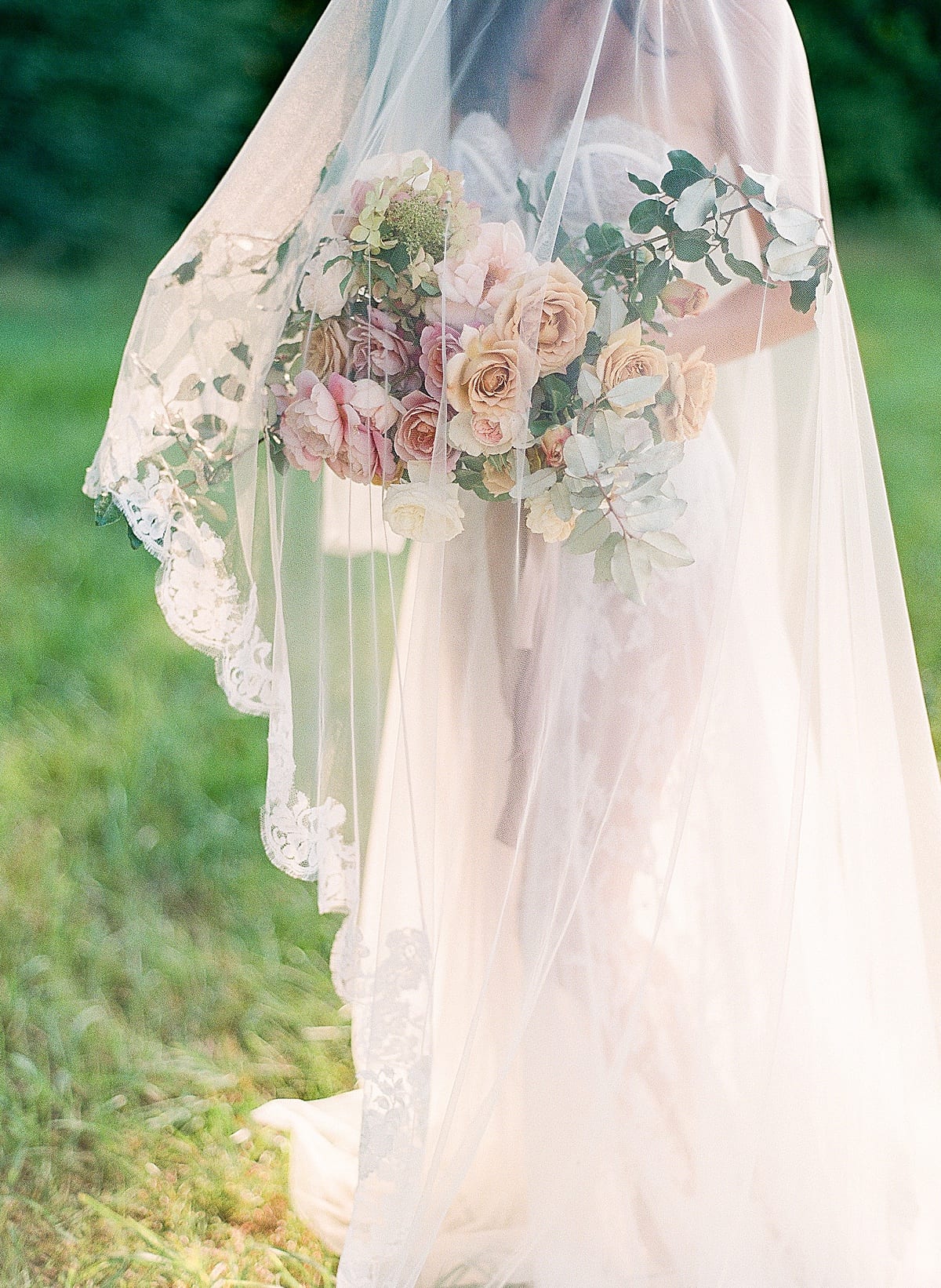 Detail shot of Bouquet by Janna Brown under Veil Photo