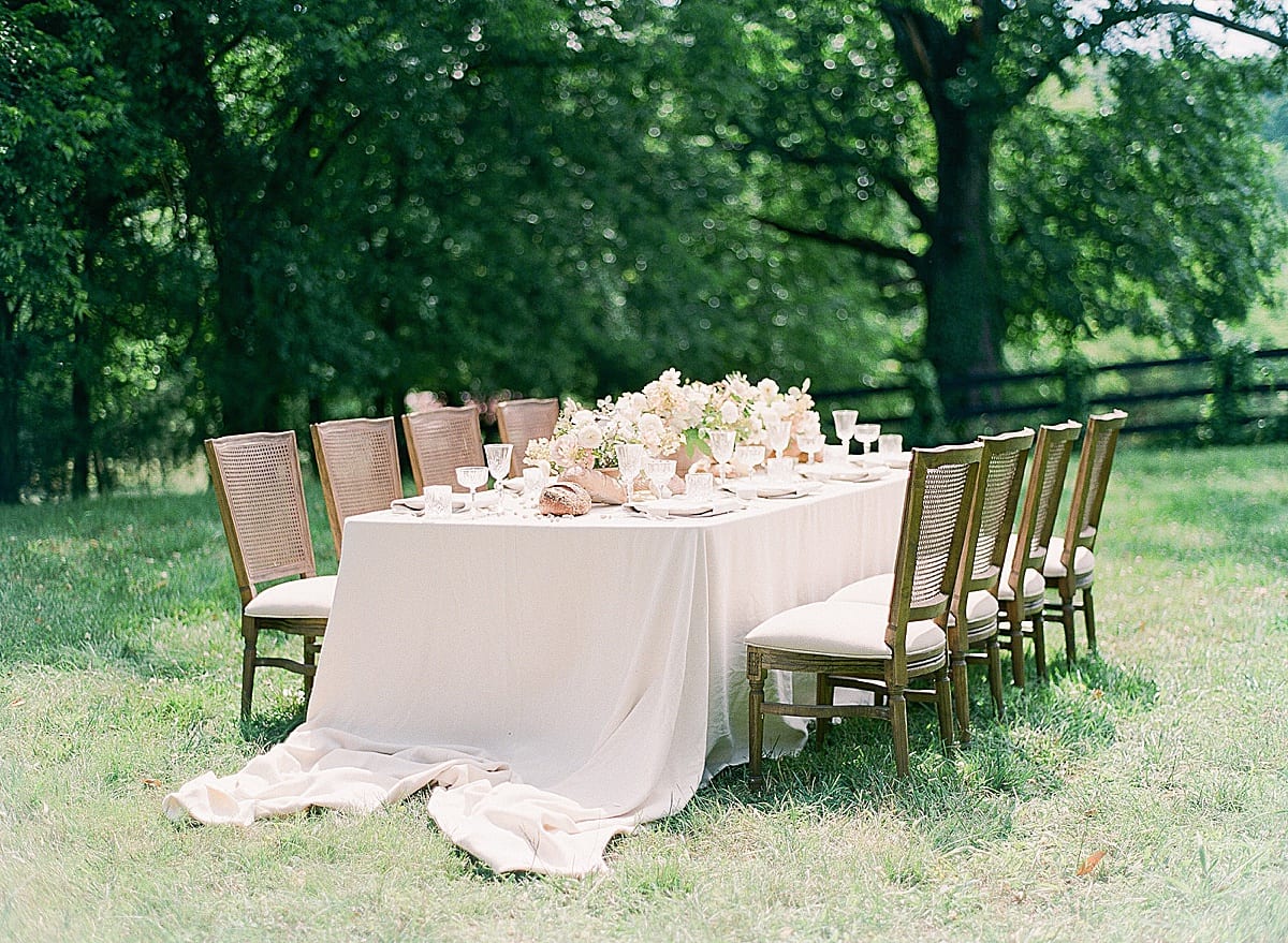 Bloomsbury Farm Wedding Reception Table in Field Photo
