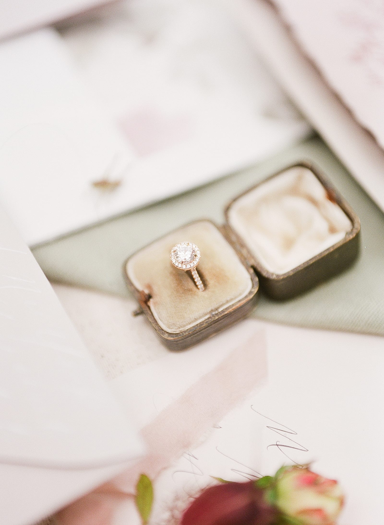 Diamond Ring in vintage Box Photo
