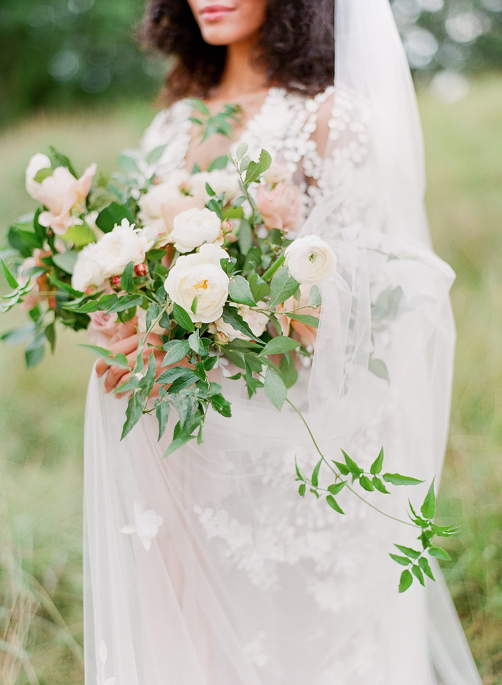 Pink and White Romantic Bridal Bouquet Photo