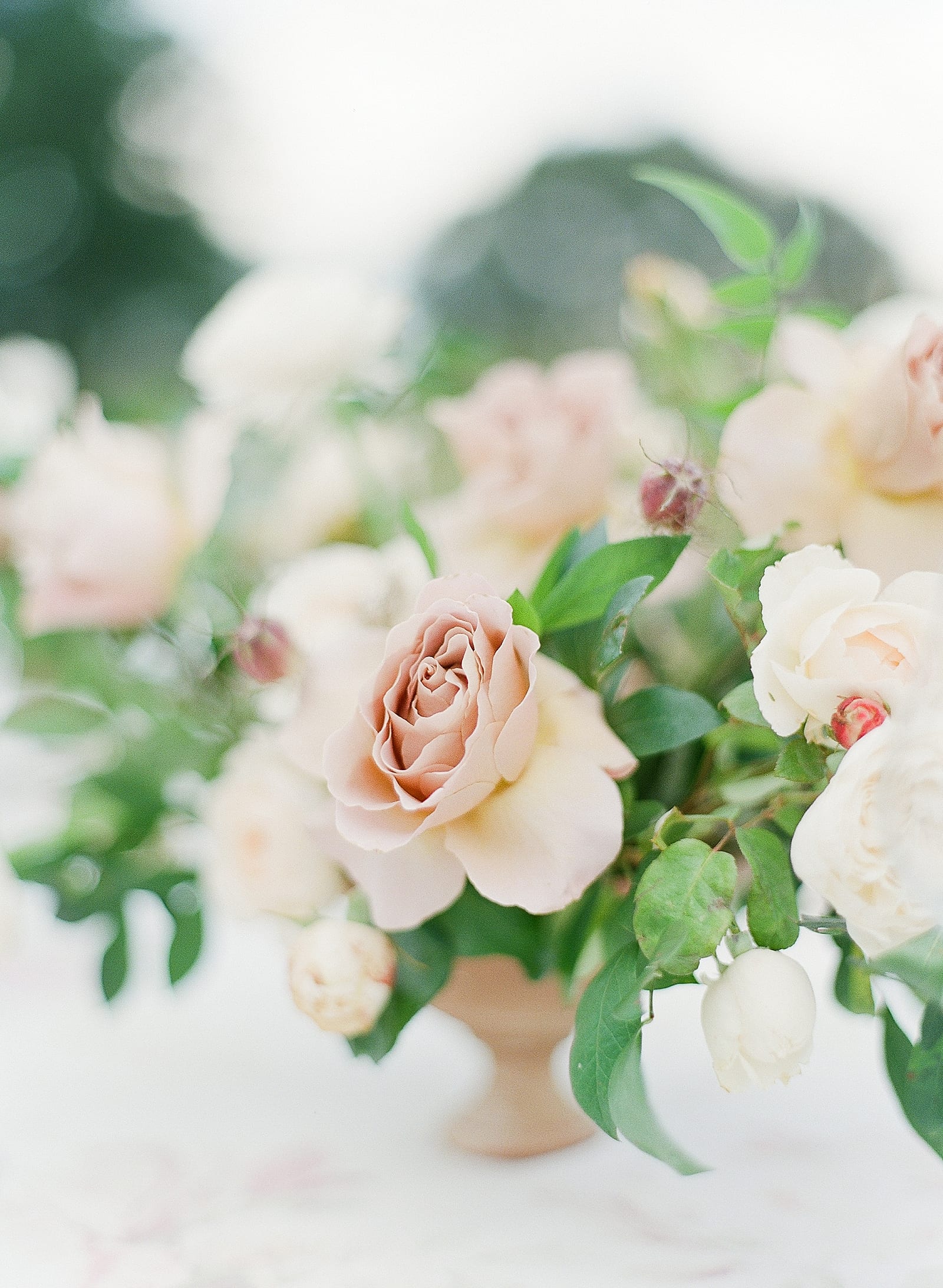 Detail of Pink Flowers on Wedding Reception Table Photo