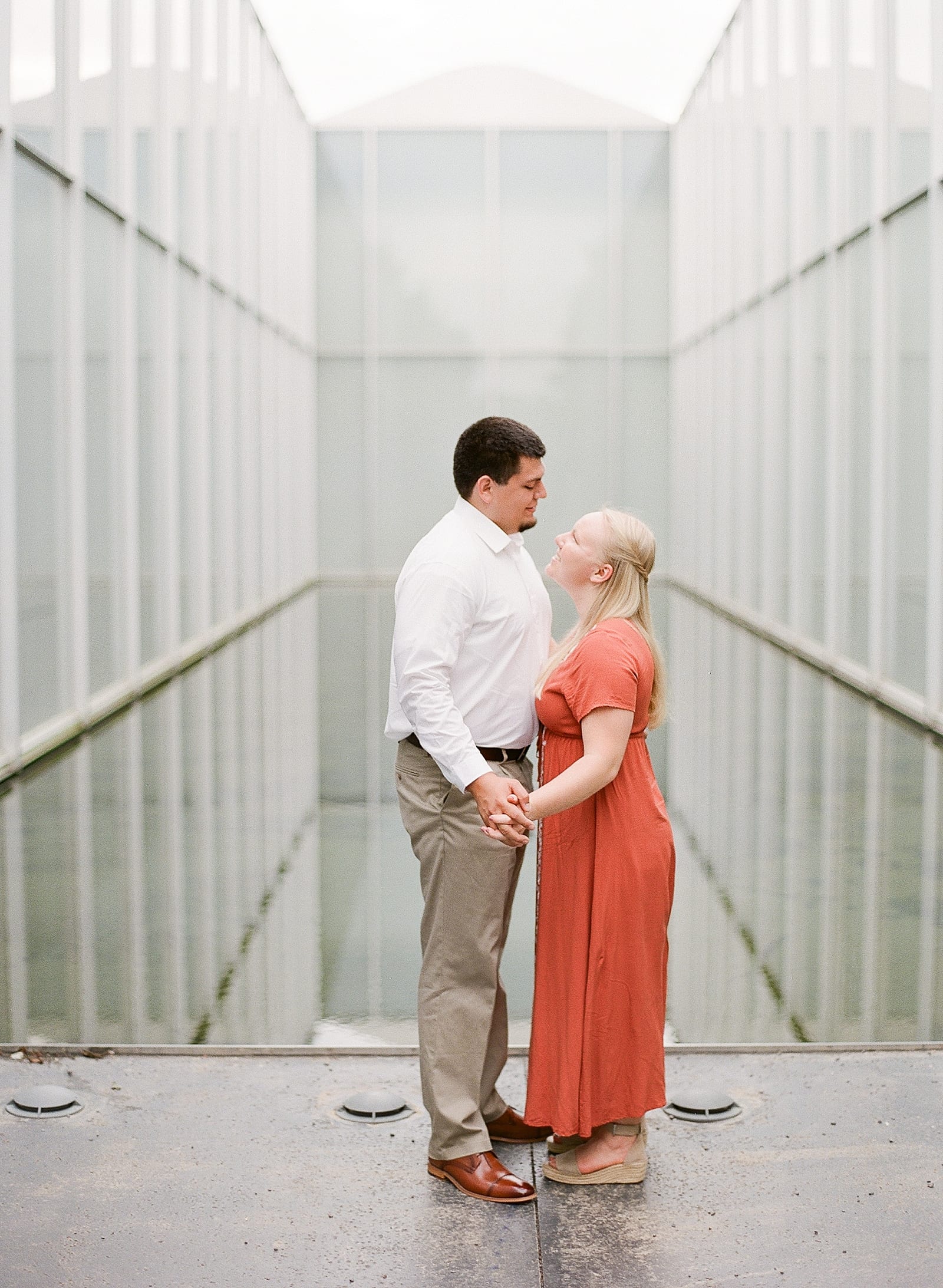 NC Museum of Art Engagement Session Couple Holding Hands Photo