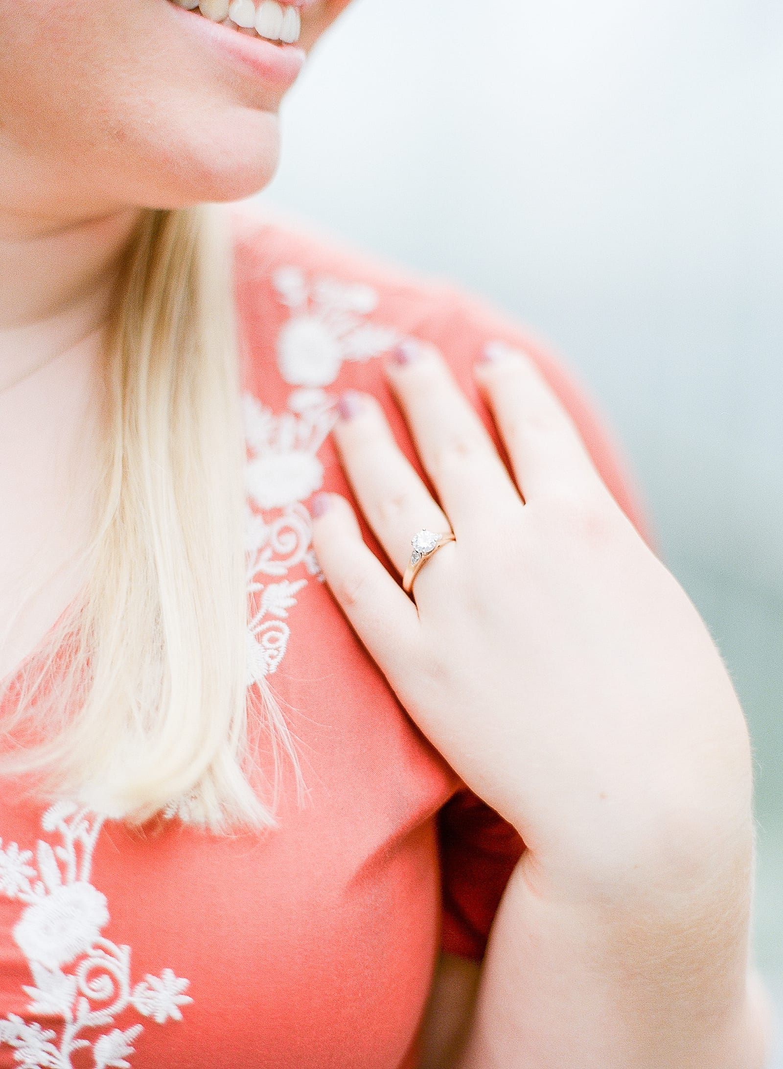 Engagement Ring Hand On Shoulder Photo