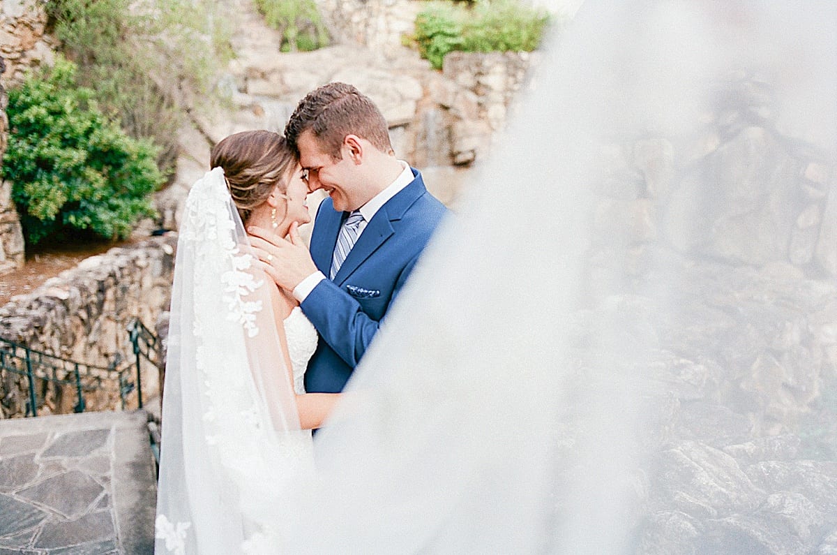 Omni Grove Park Inn Bride and Groom Nose to Nose Photo