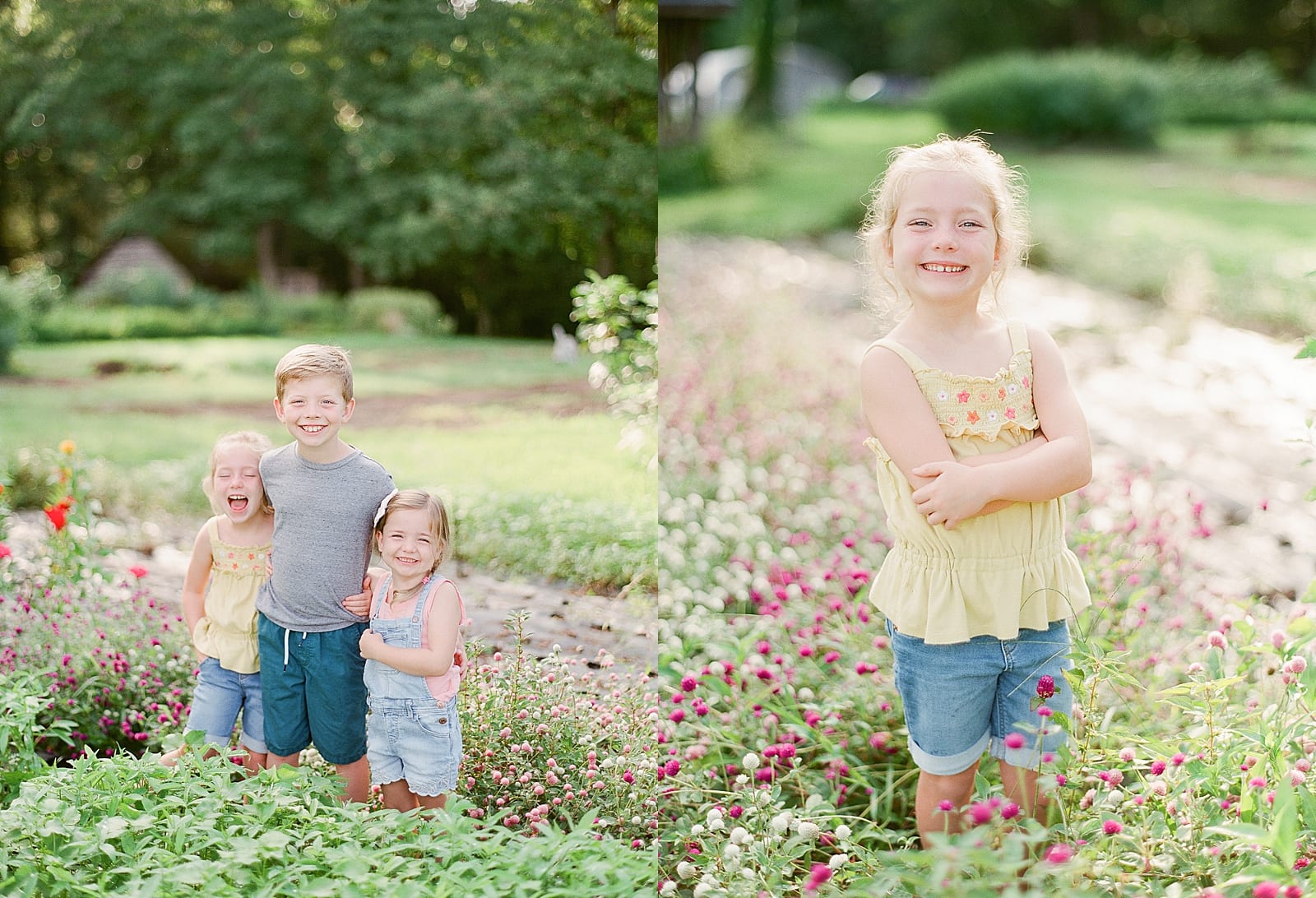 Photographing Children Kids Laughing in Flowers Photos
