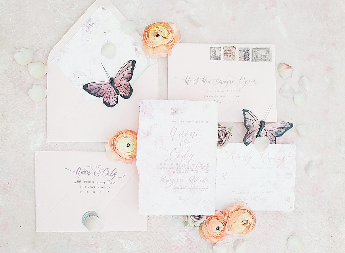 Wedding Invitation suite with Butterflies Photo 