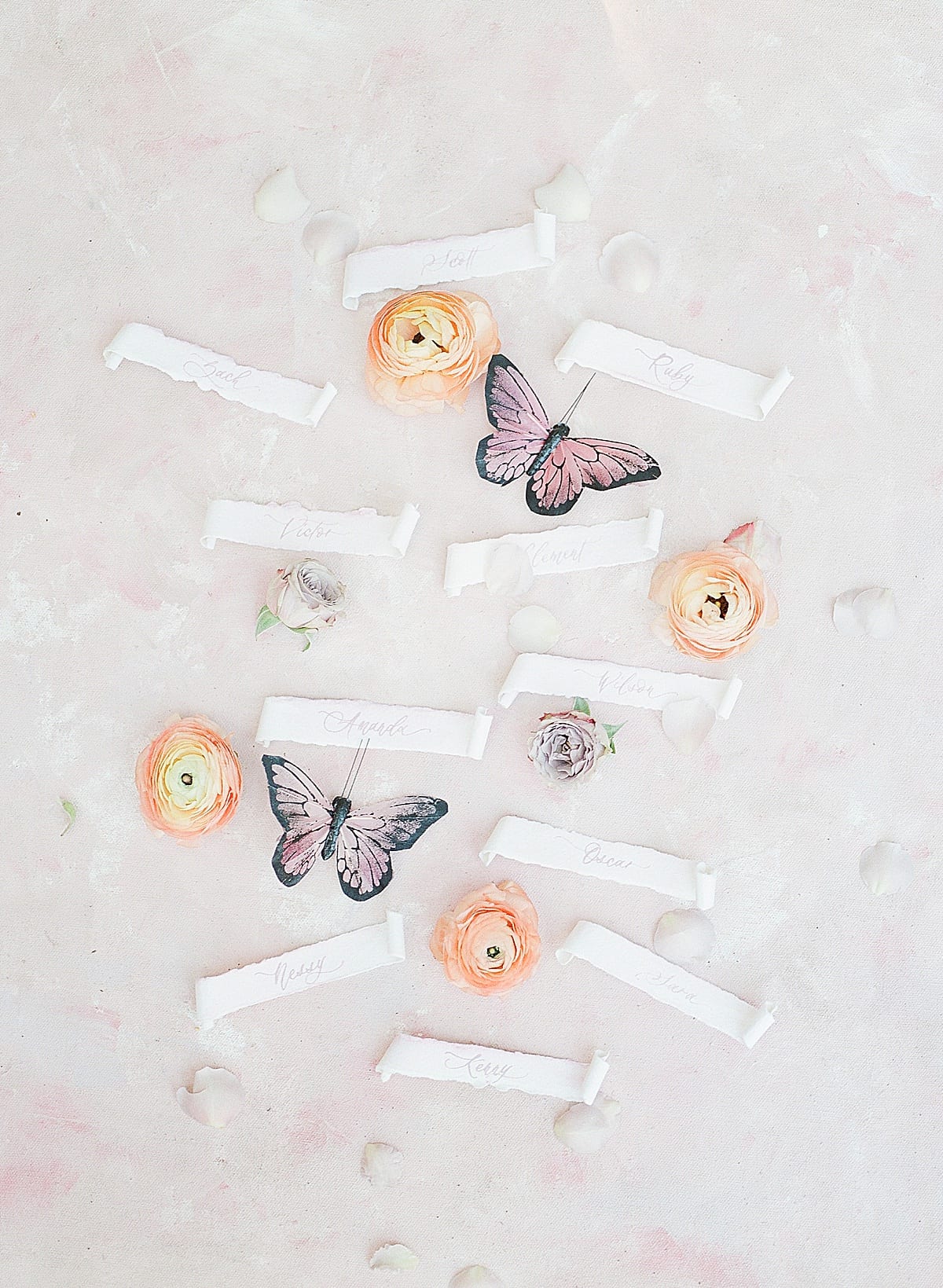 Pastel Name Tags with Butterflies Photo