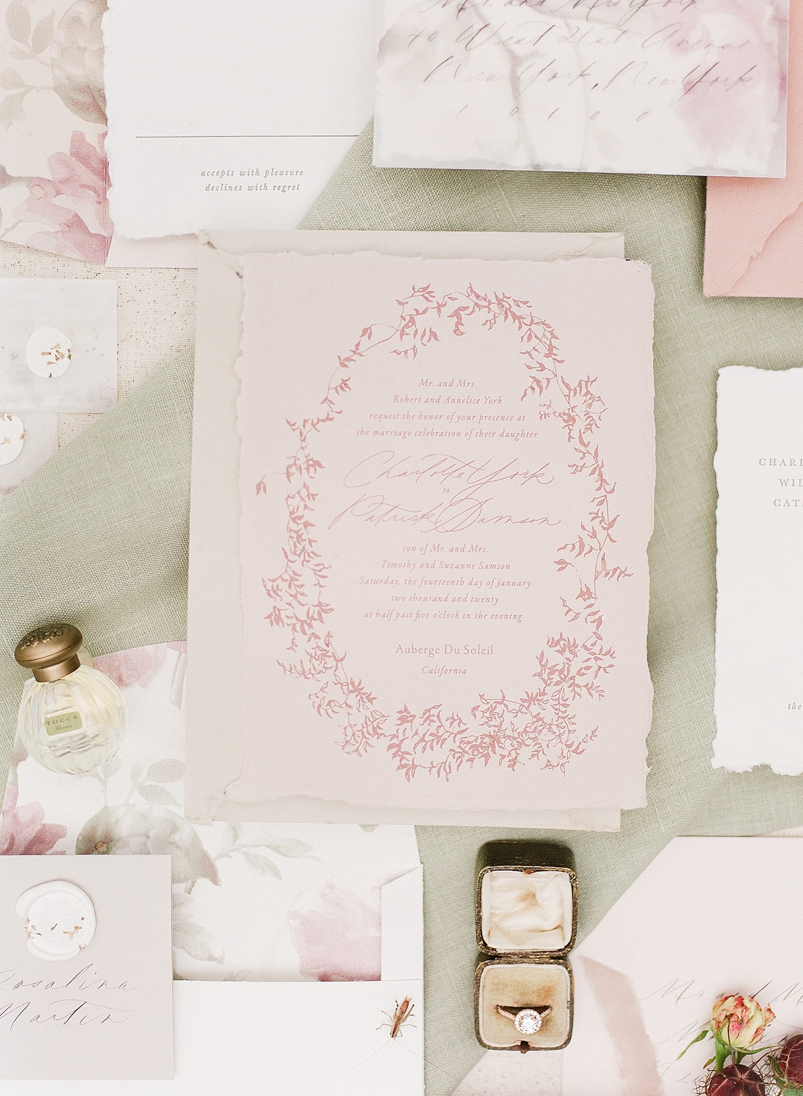 Pink Bridal Invitation Suite Photo