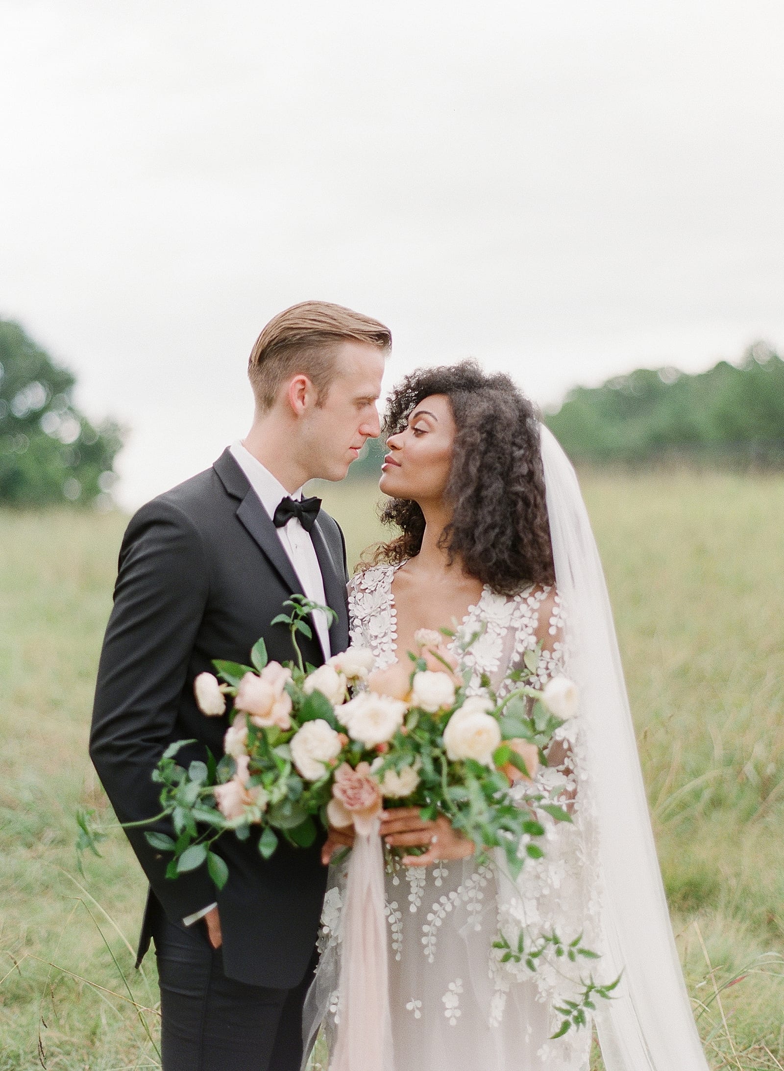 Bride and Groom Looking at Each Other in Serenbe GA Photo