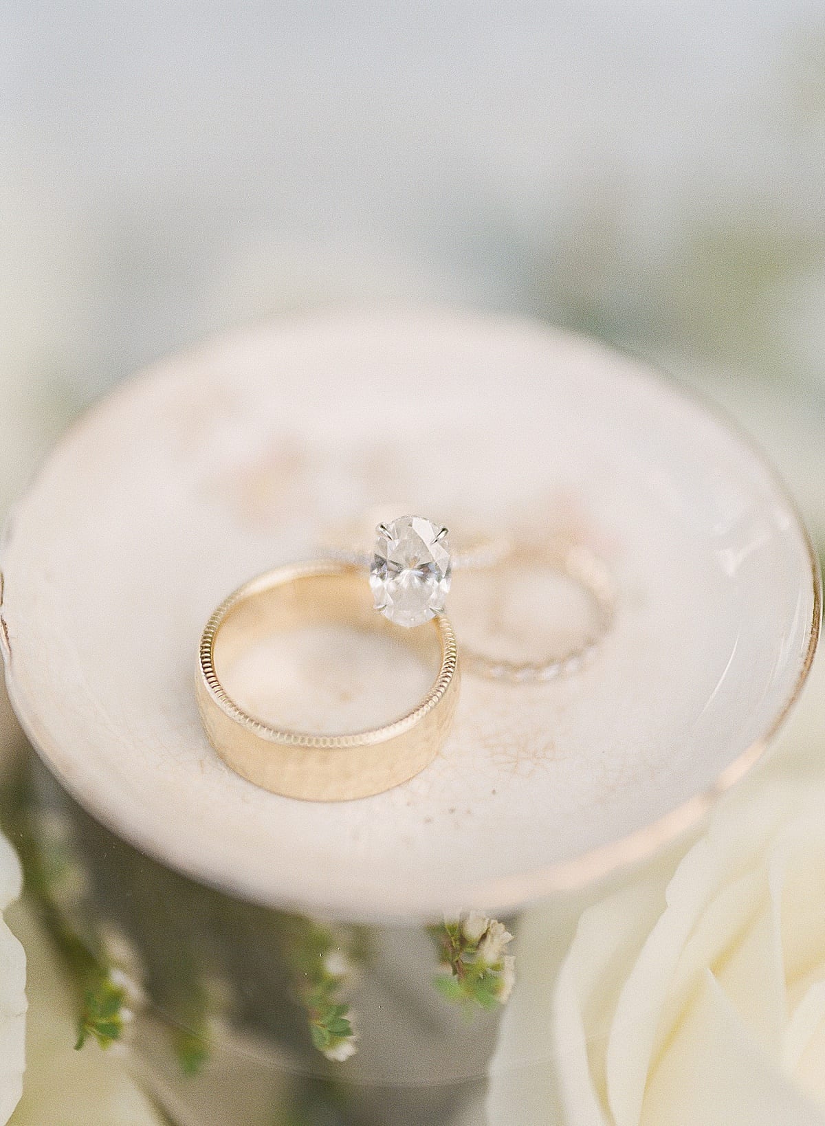 Wedding Rings on Ring Dish Photo
