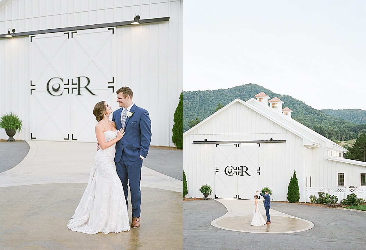 Chestnut Ridge Bride and Groom in Front of Venue Photos