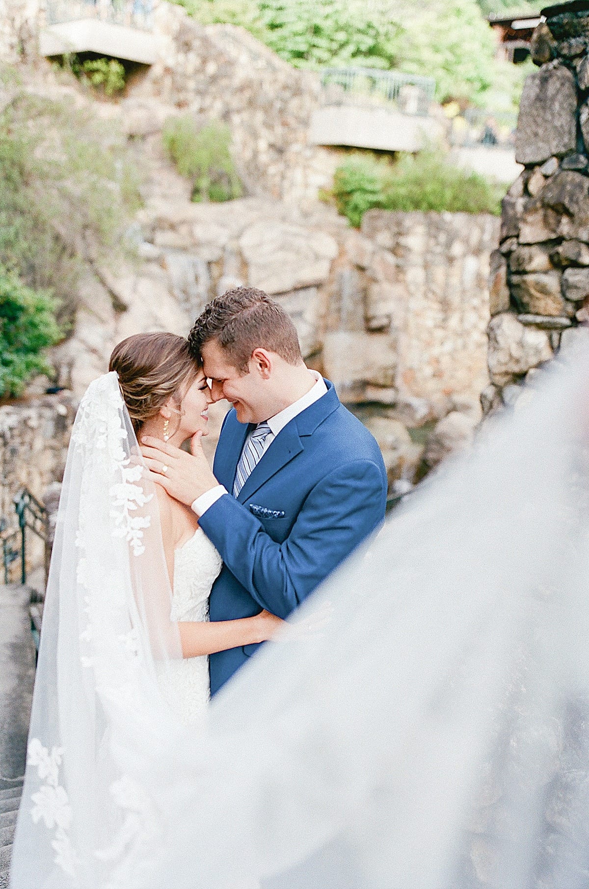 Bride and Groom Nose to Nose at Omni Grove Park Inn Photo