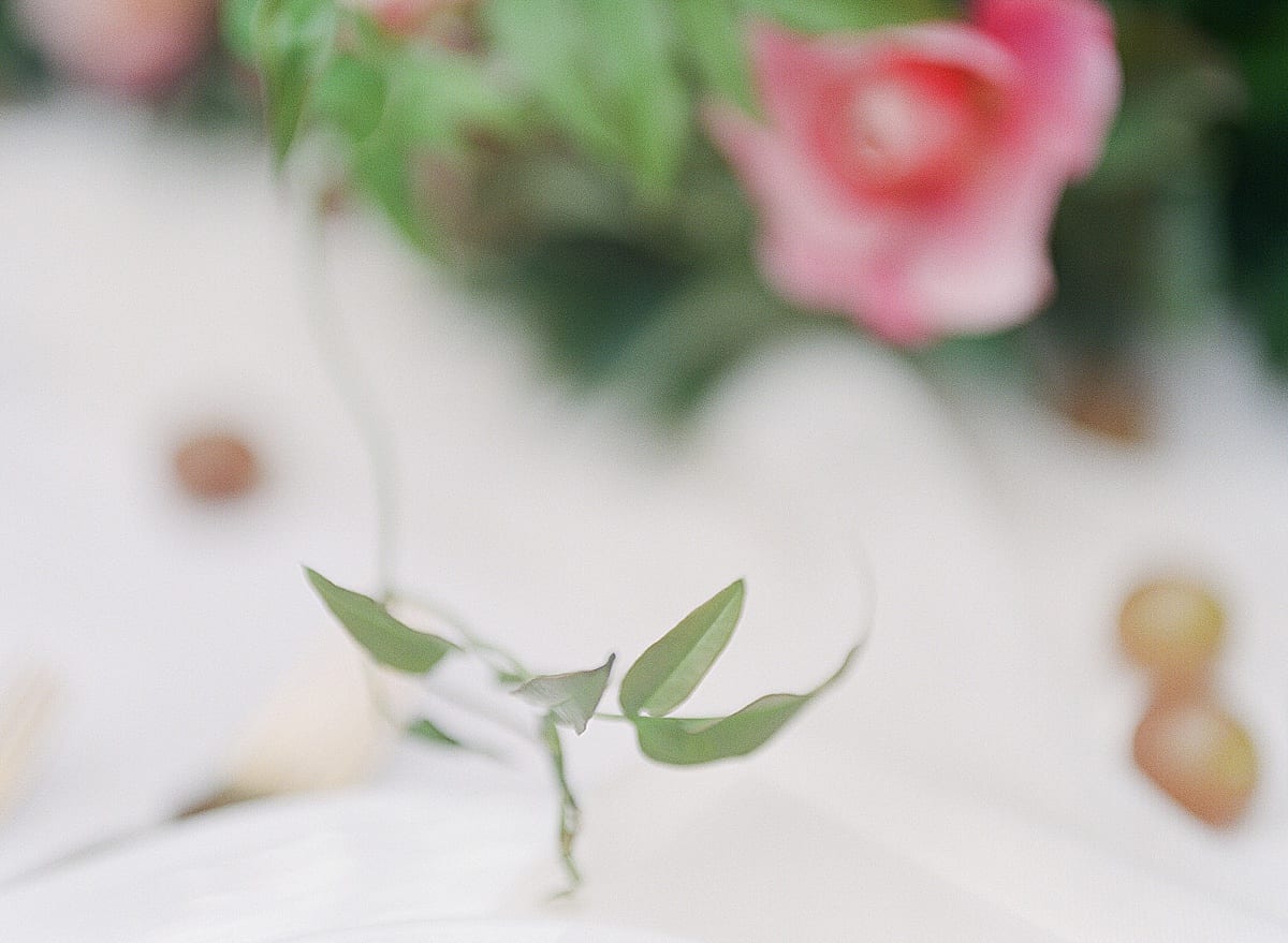 Detail of Trailing Florals On Wedding Table Photo