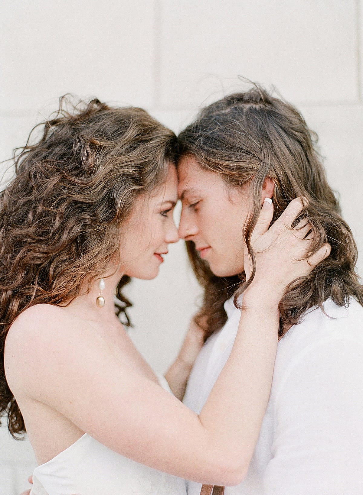 Asheville Elopement Couple Nose to Nose Looking At Each Other Photo