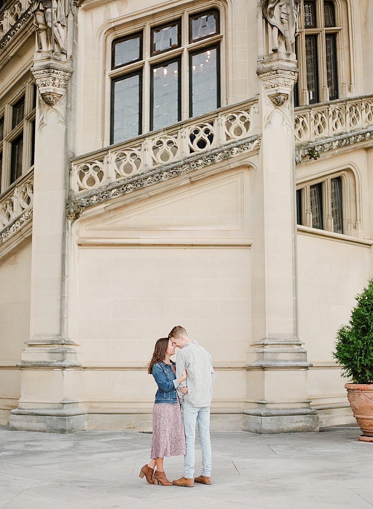 Engagement Session at Biltmore Couple Nose to Nose Photo