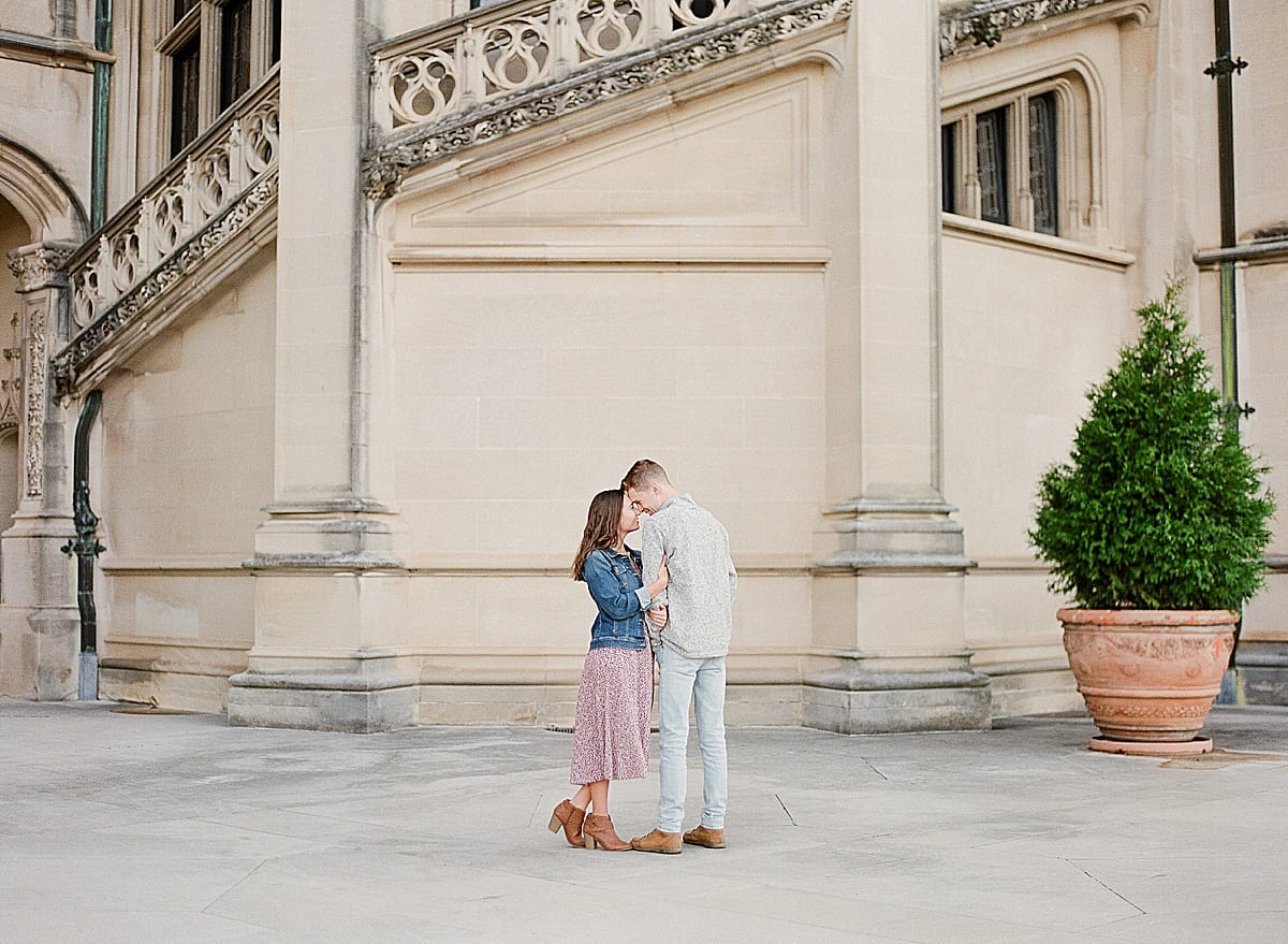 Couple Nose to Nose Hugging at Biltmore House Photo