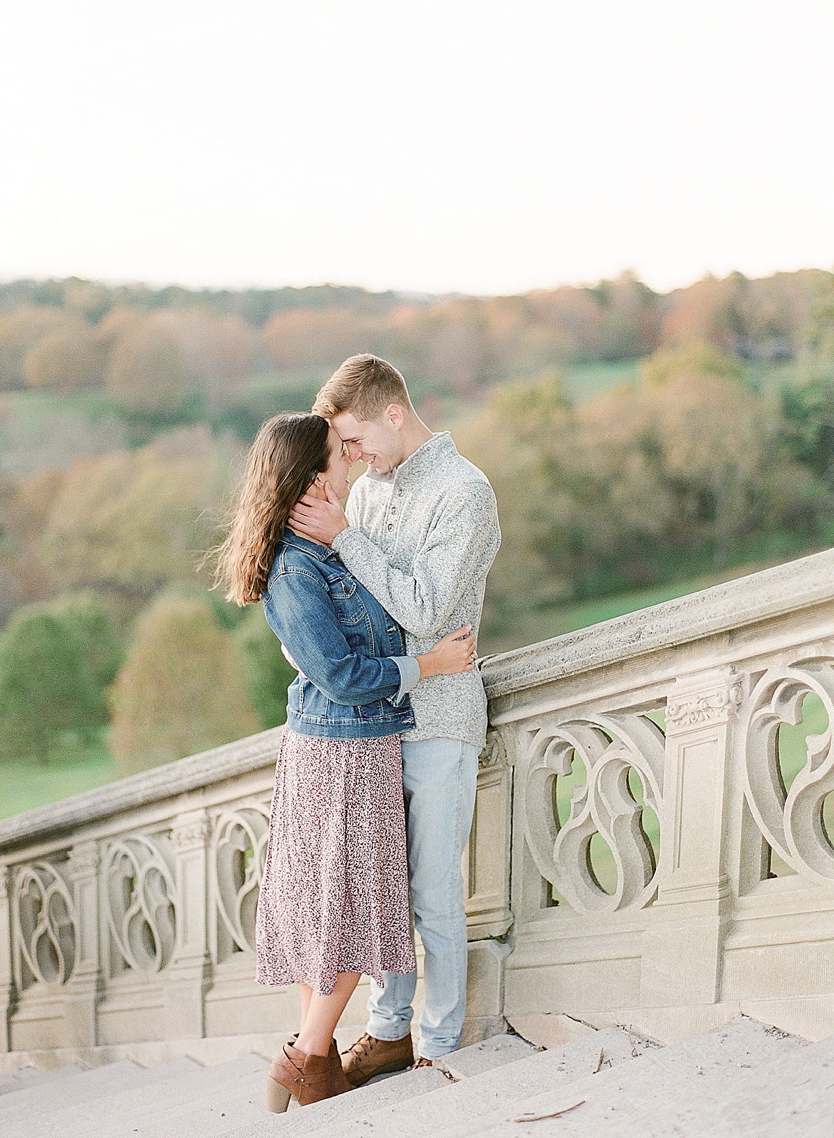 Couple Nose to Nose on Steps at Biltmore House Photo