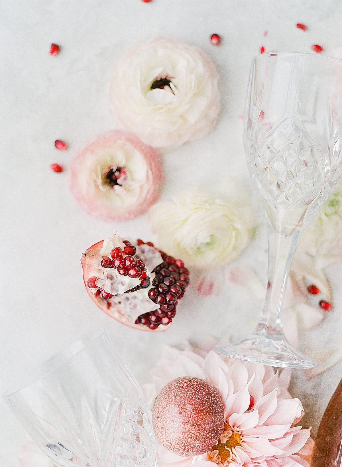 Detail of Flowers with Pomegranates and Wine Glass Photo