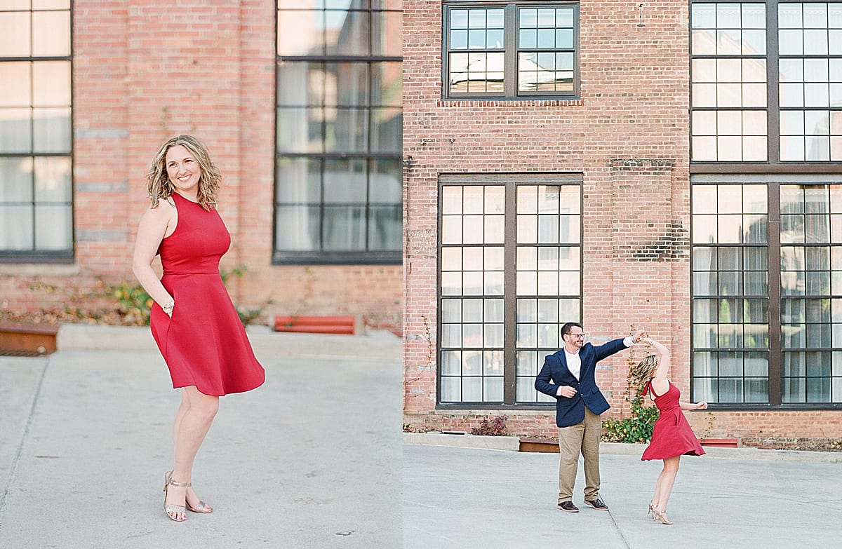 Girl in a Red Dress and Guy Spinning Girl in Red Dress Photos