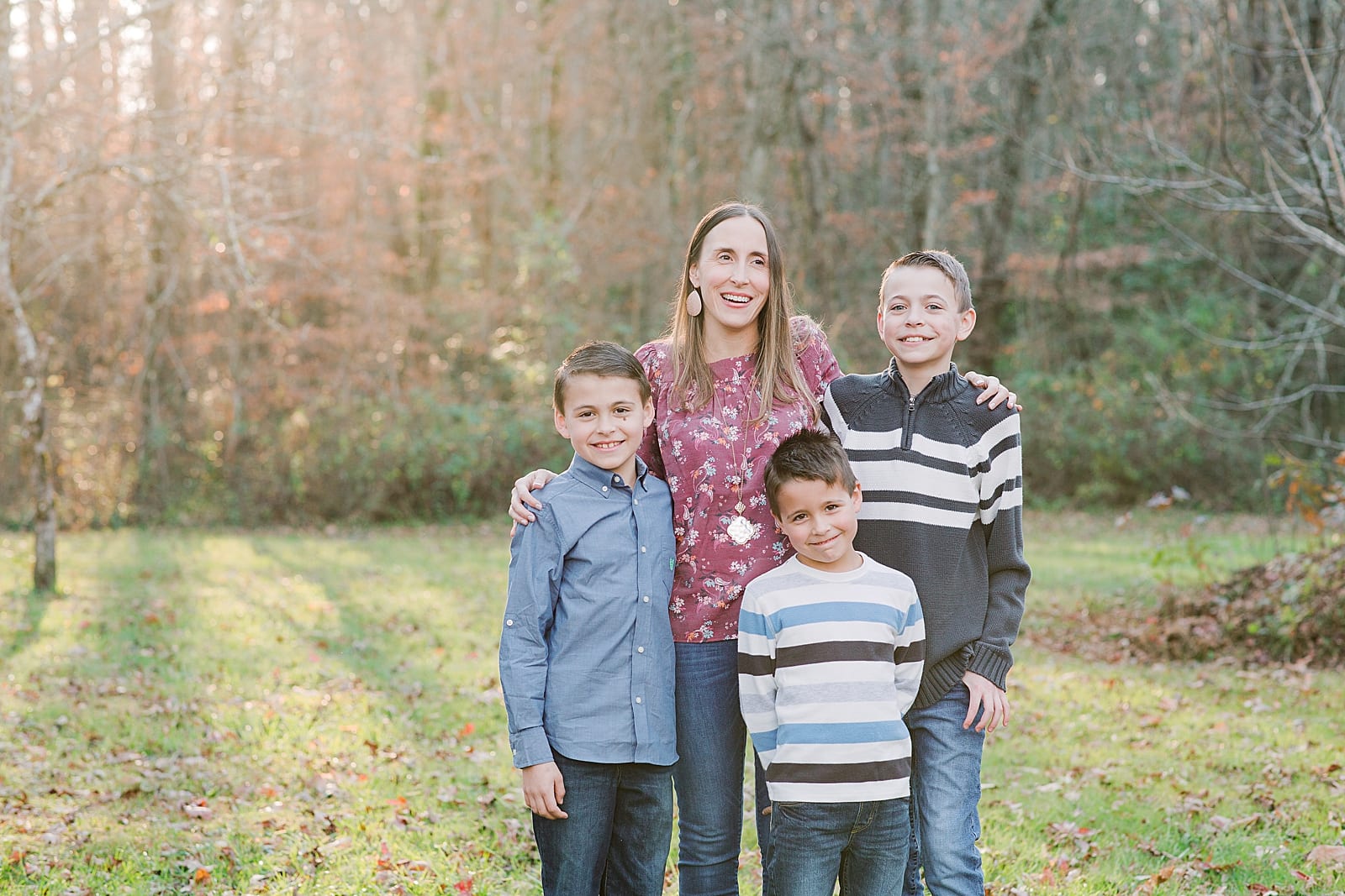Family Photo Ideas Mother with Three Sons Photo