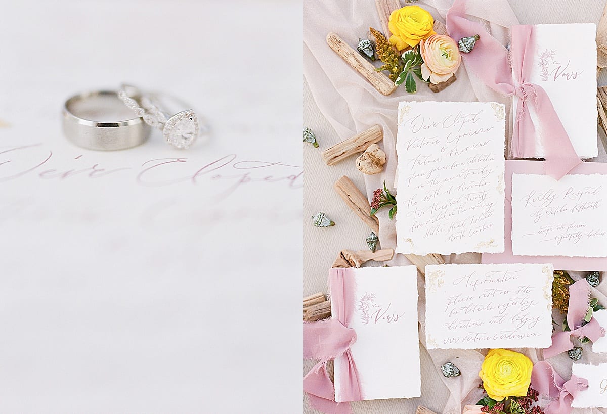 Wedding Rings and Invitation Suite Photos