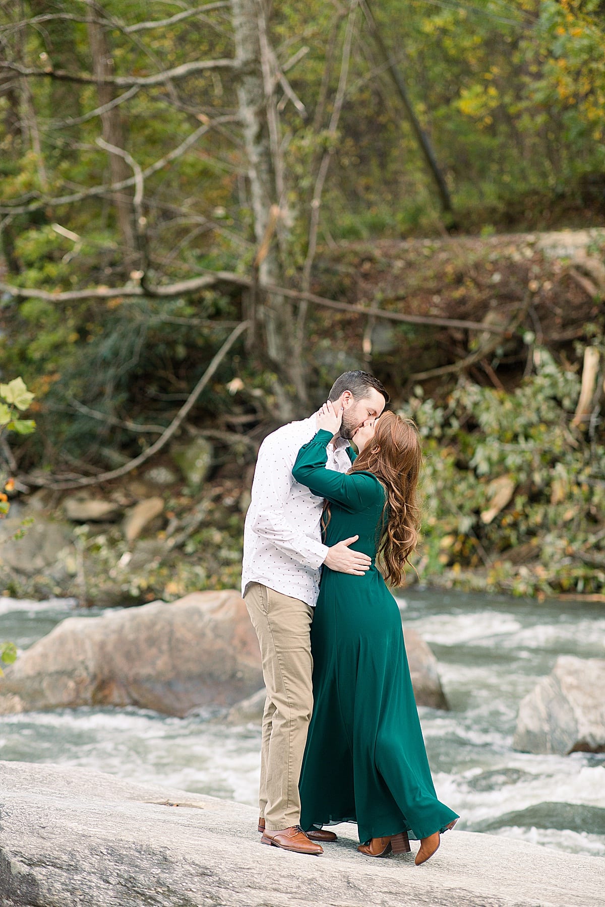 Couple Kissing on A Rock in the Broad River Photo