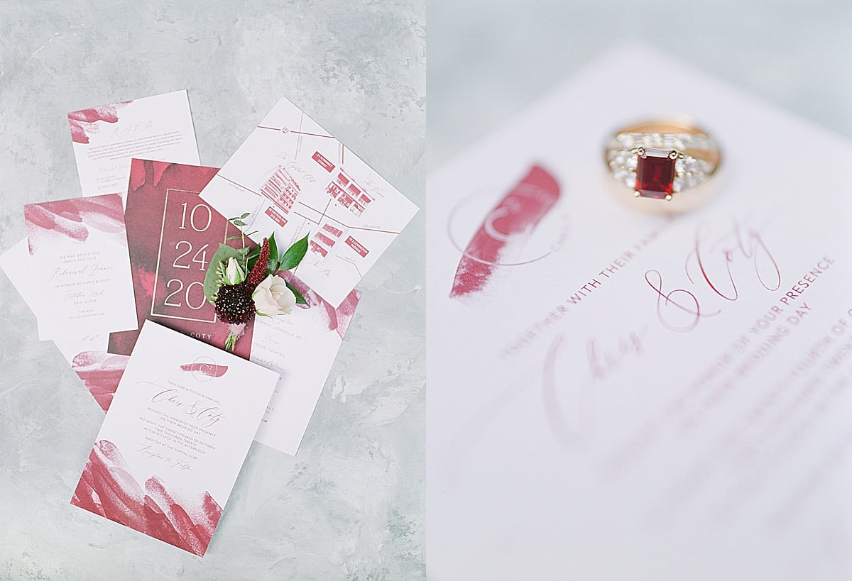 Wedding Invitation Suite and Rings Photos