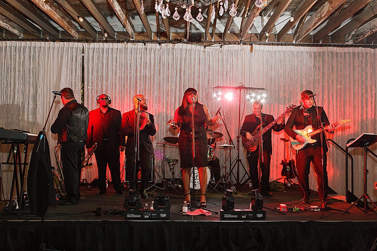 The Venue Wedding Venue in Asheville Reception Band On Stage Photo