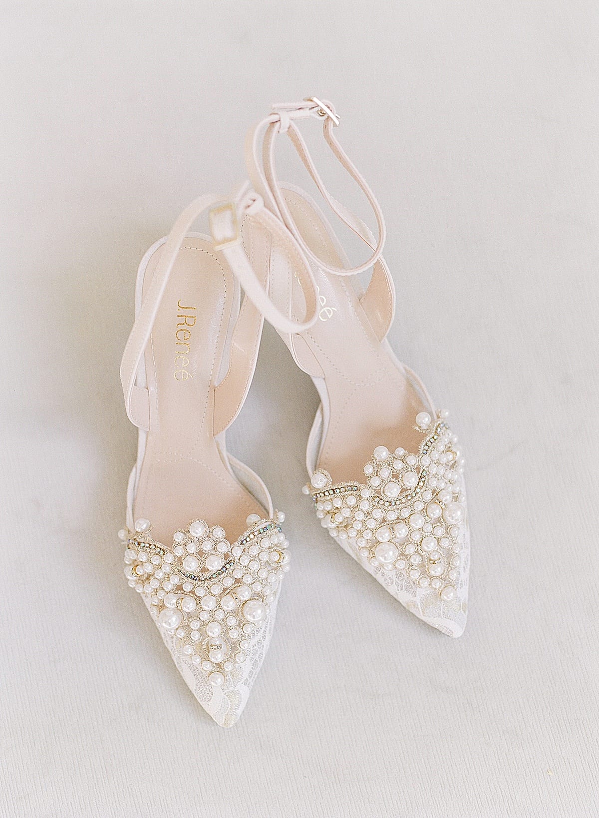 Bridal Wedding Shoes With Pearls on The Toes Photo