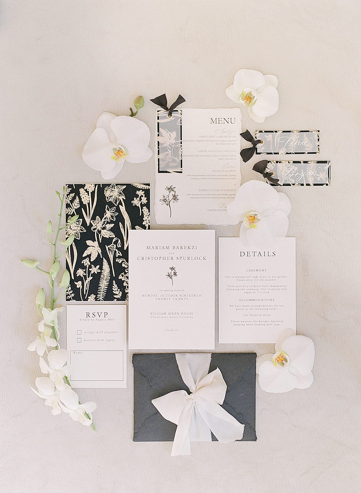 Wedding Invitation Suite with Orchids Photo
