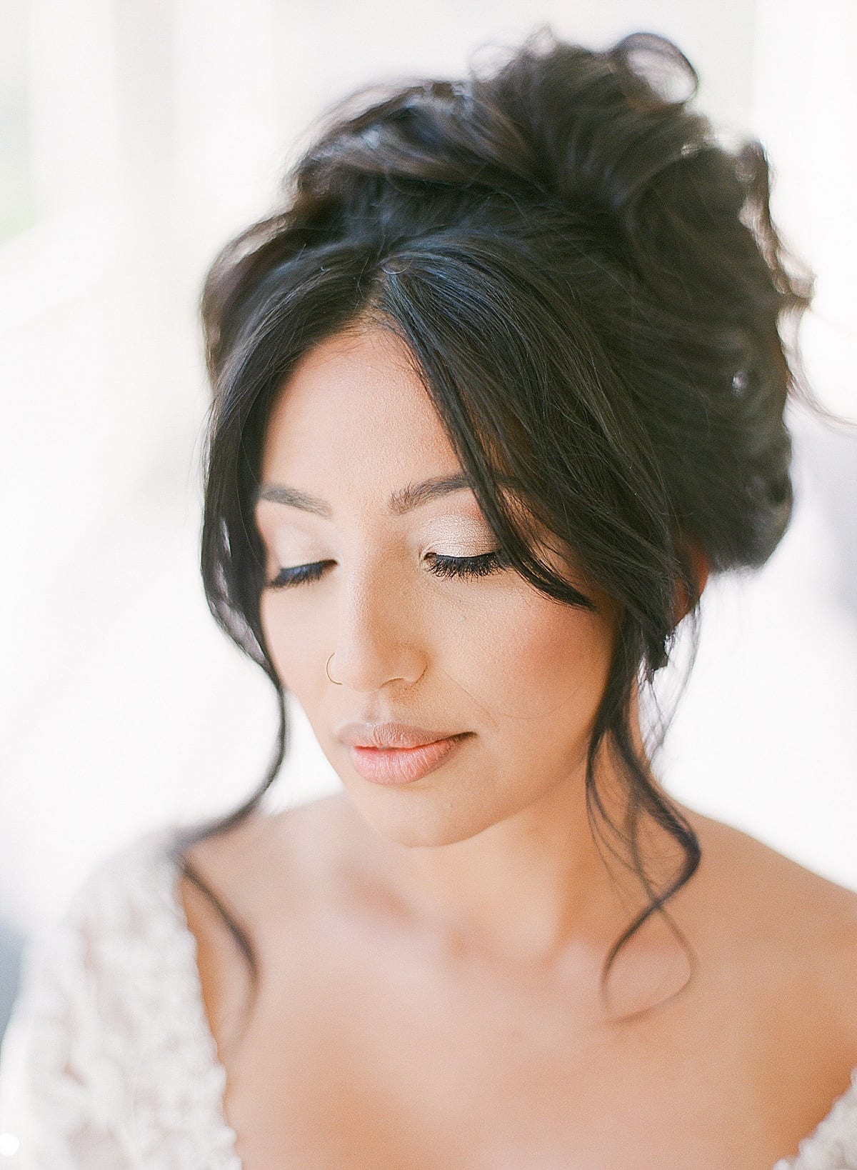 Bride with Eyes Closed Photo