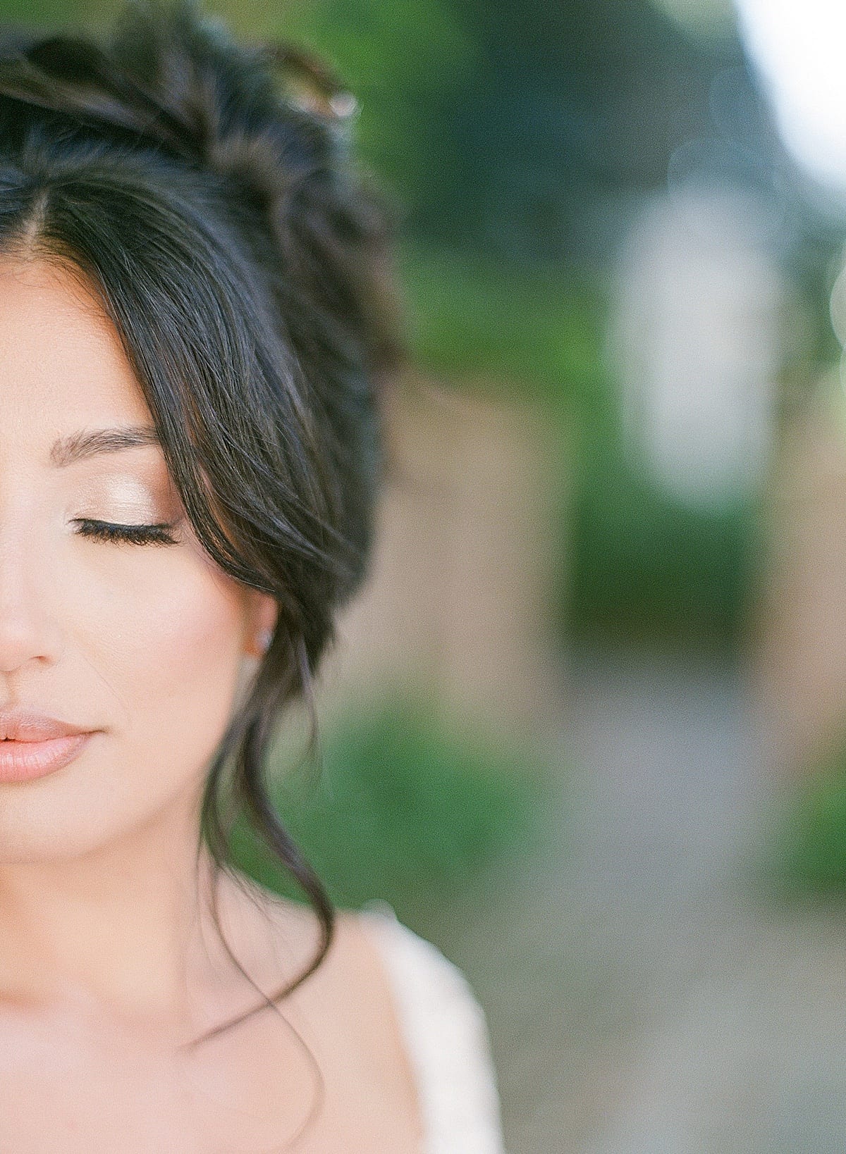 Detail of Half of Brides Face Photo