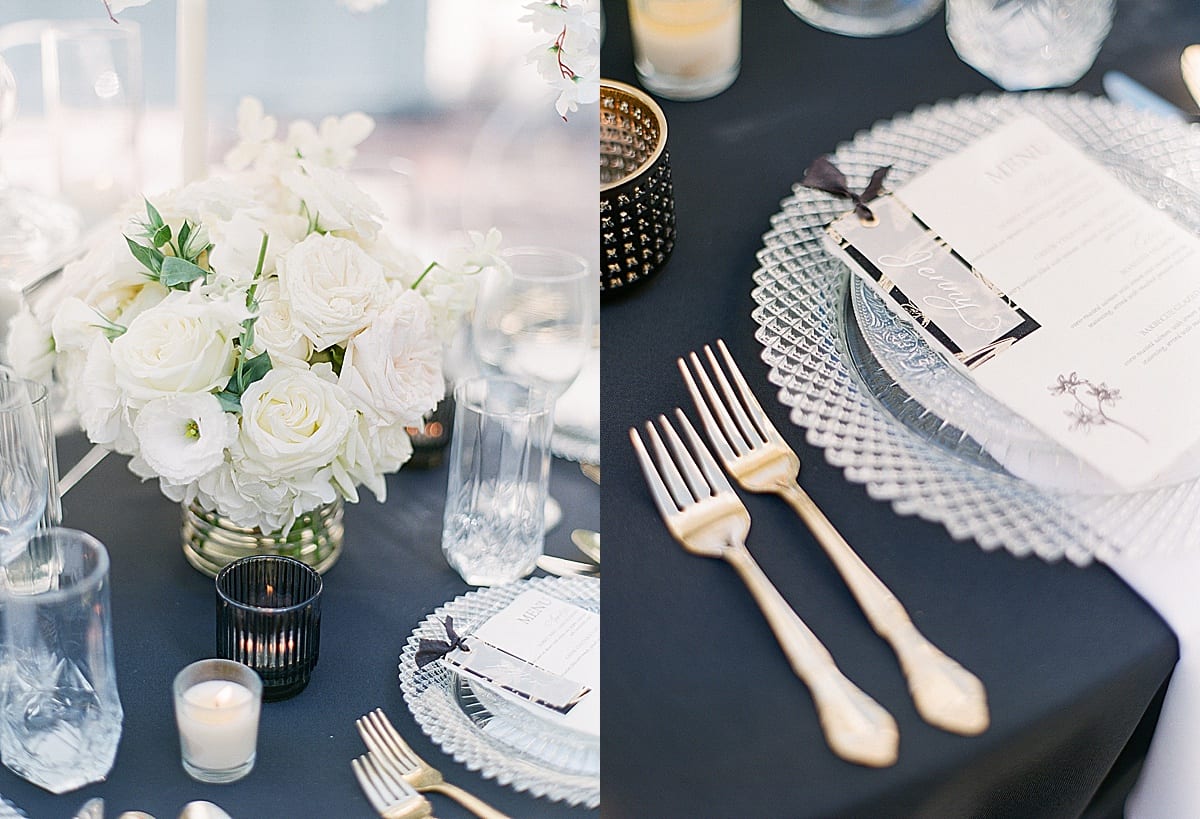 Black and White Table Setting Photos