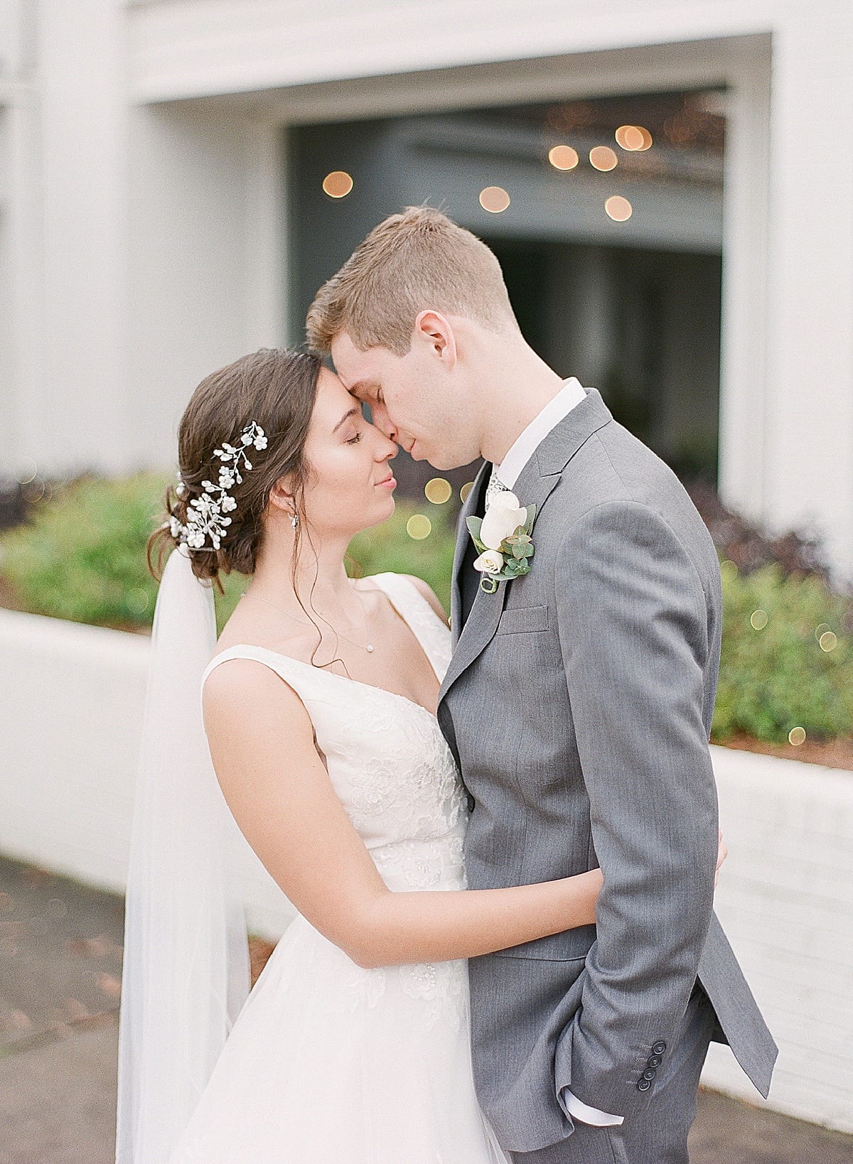 Charlotte Wedding Photographer Bride and Groom Nose to Nose Photo