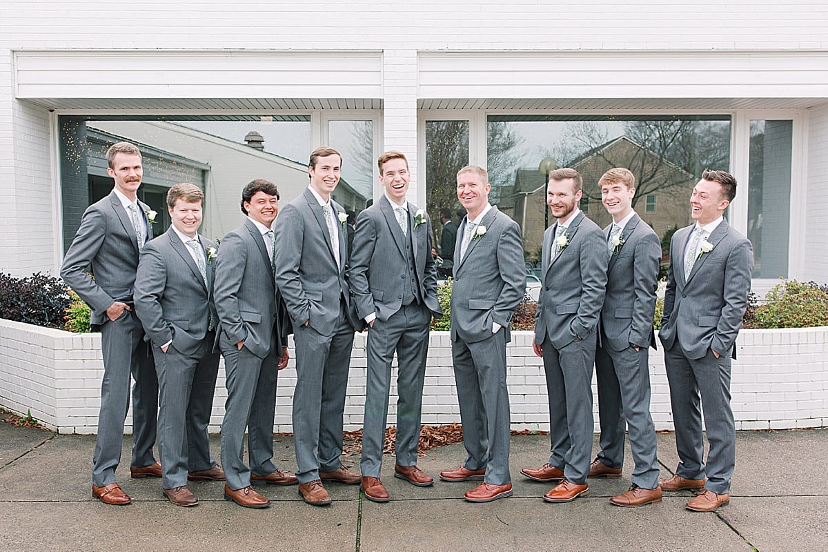 Groomsmen in Gray Suits Photo