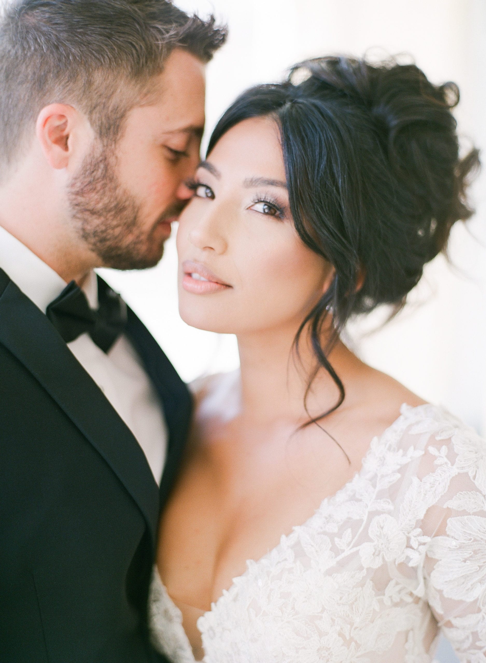 Styled Shoot Bride and Groom Snuggling Photo