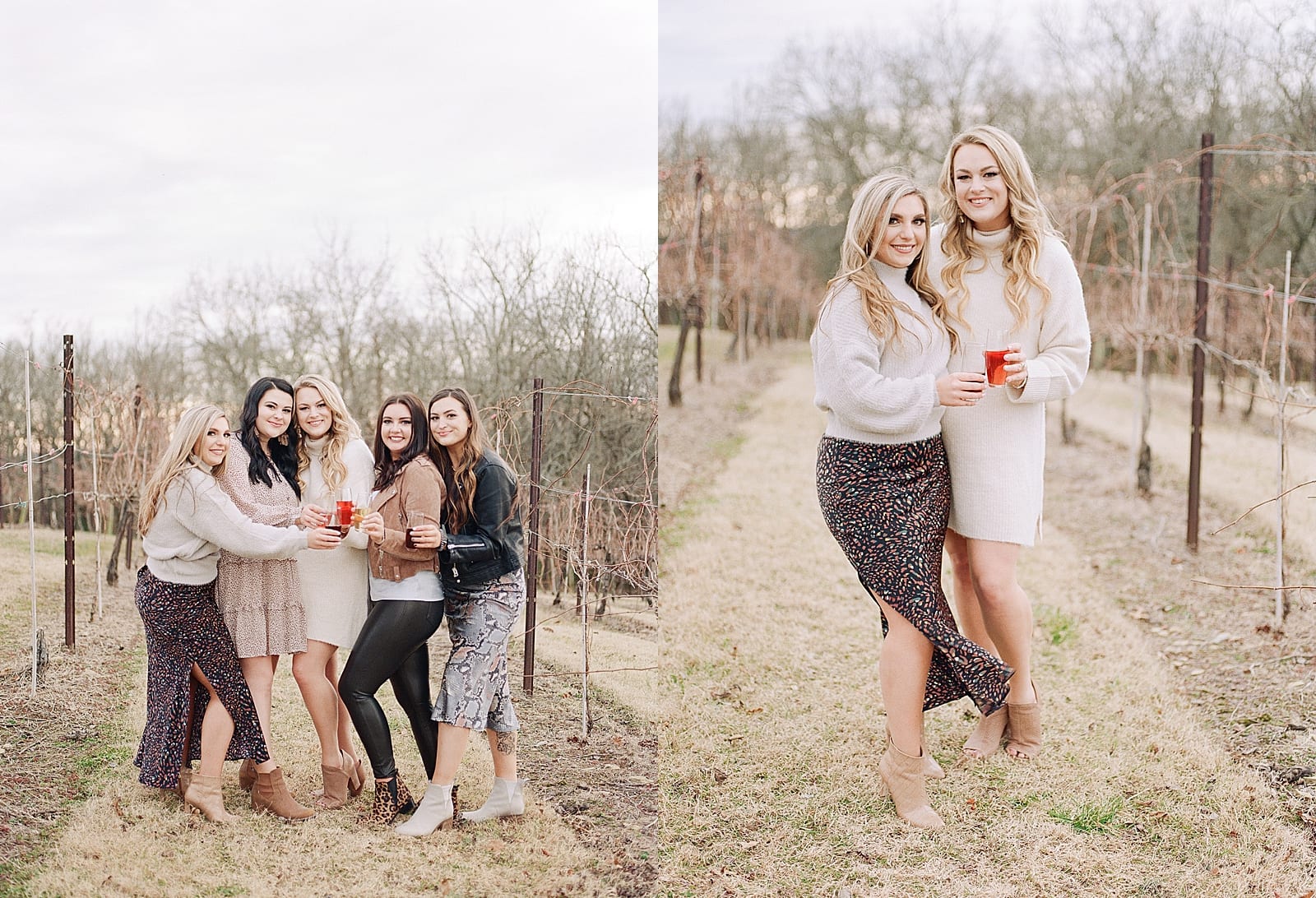 Bachelorette Weekend Itinerary Bridesmaids drinking at winery photos