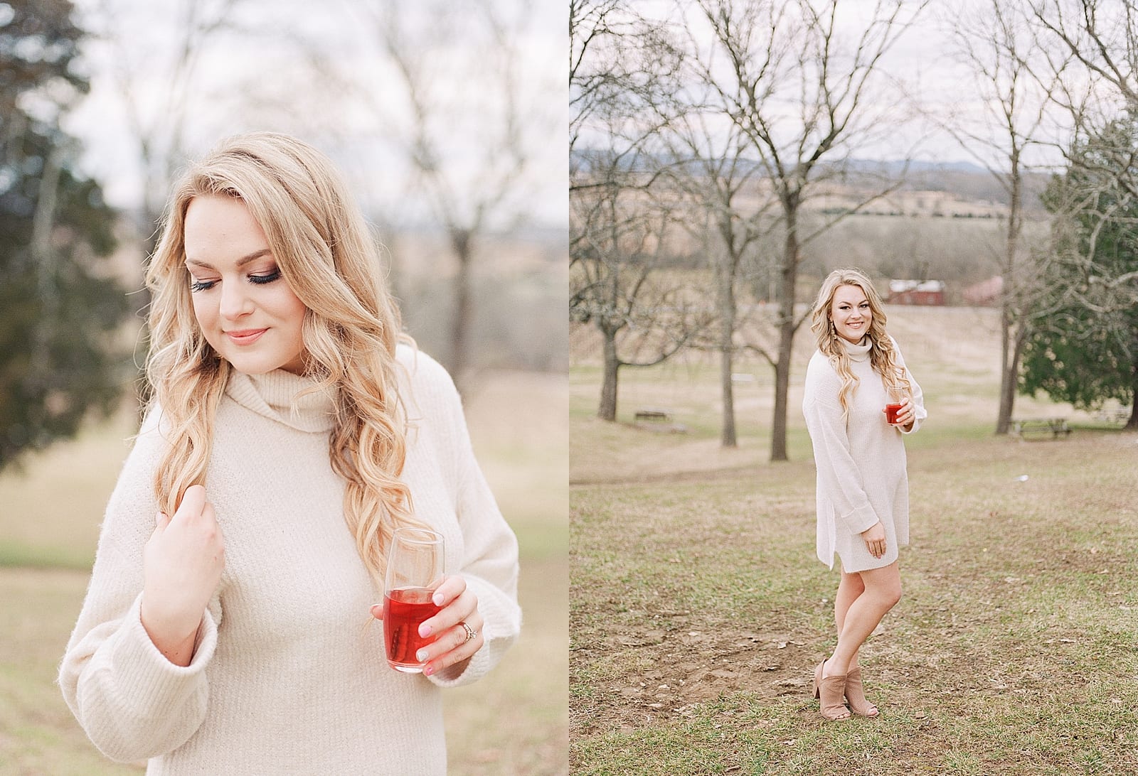 Bride to be at winery during bachelorette weekend photos