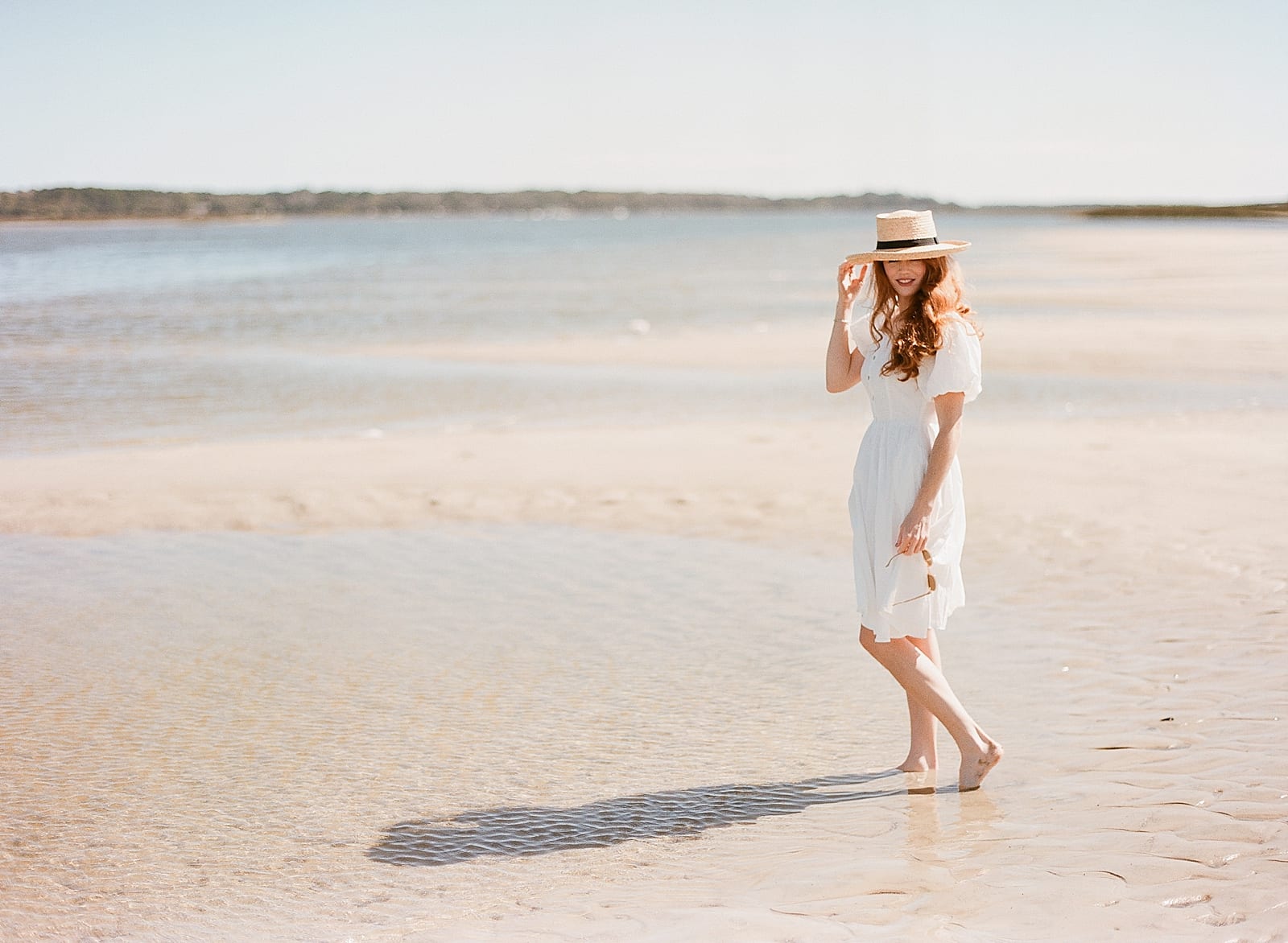 Beaufort SC Girl on beach in White Dress Photo