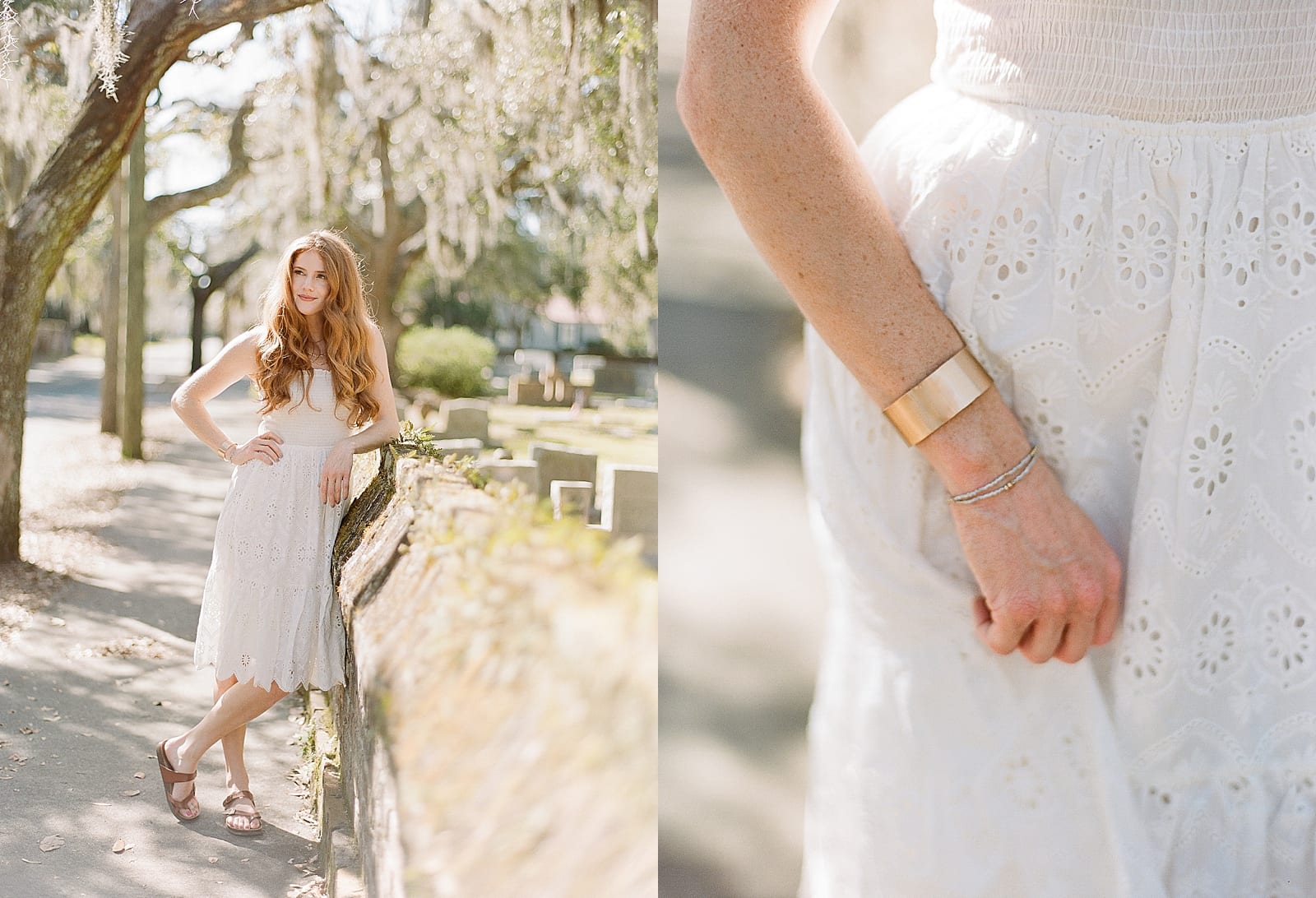 Girl in White Dress and Detail of Bracelet Photos
