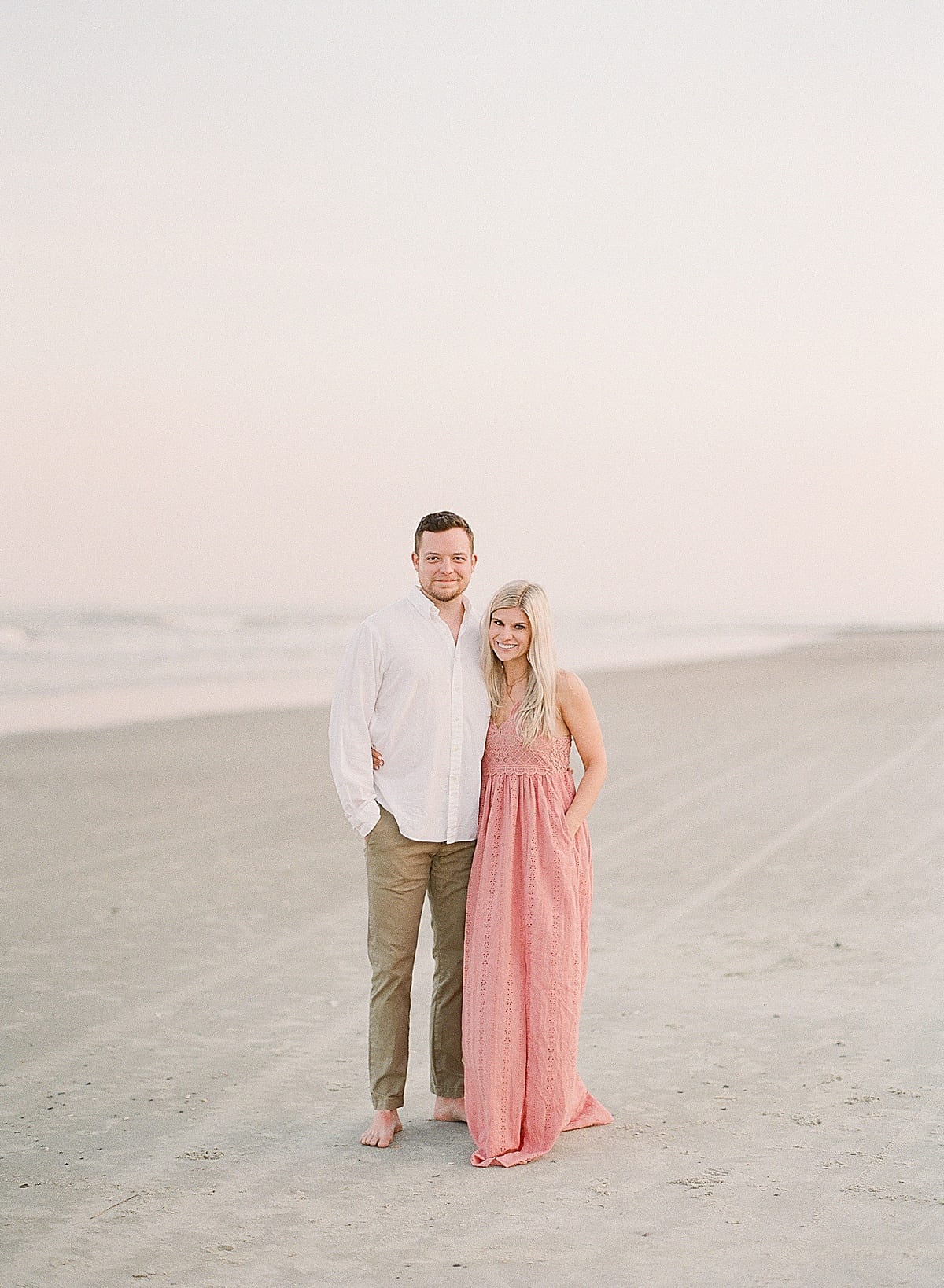 Hunting Island State Park Engagement Session Couple Smiling at Camera Photo