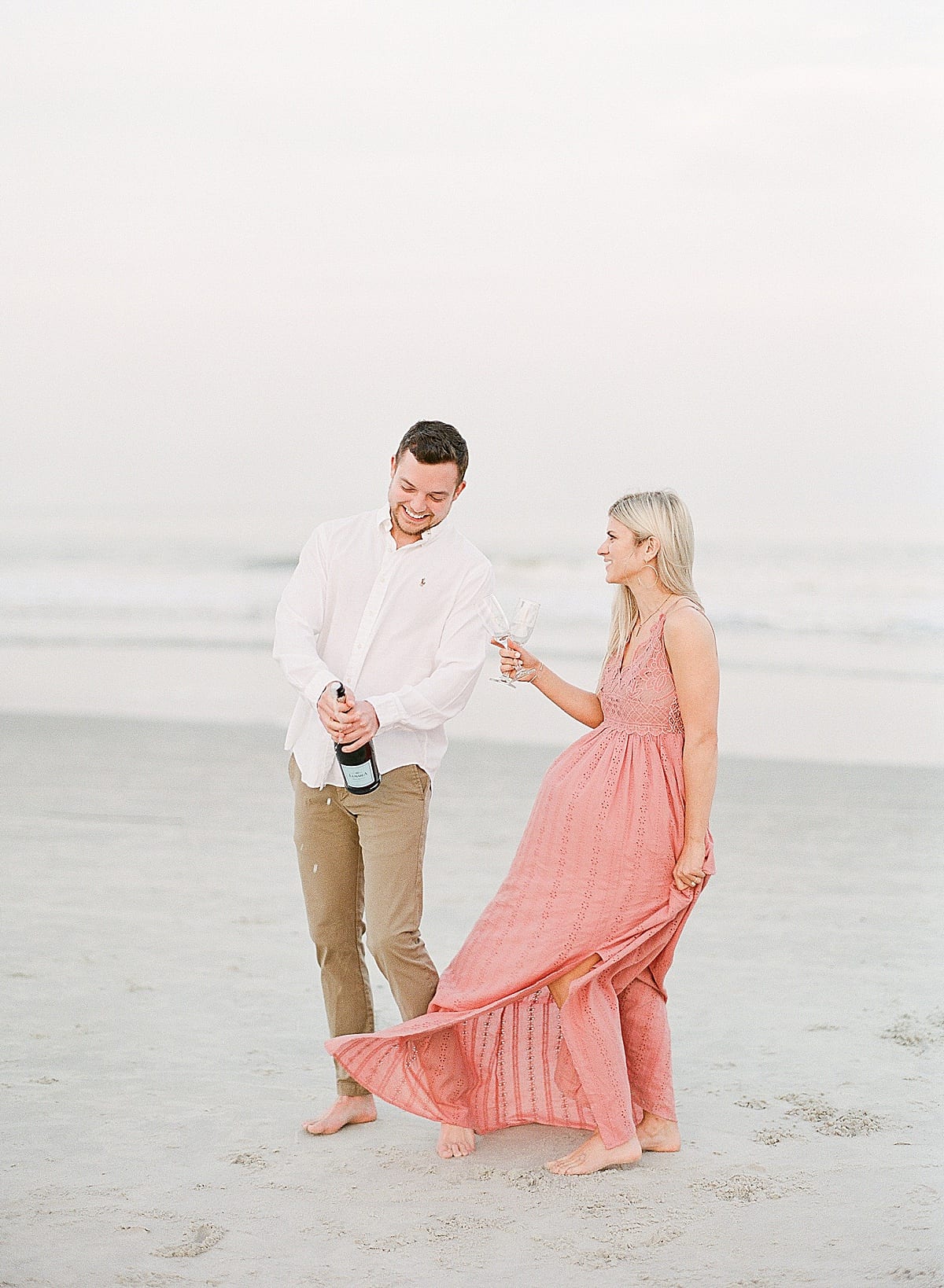 Hunting Island State Park Couple Popping Champagne Photo