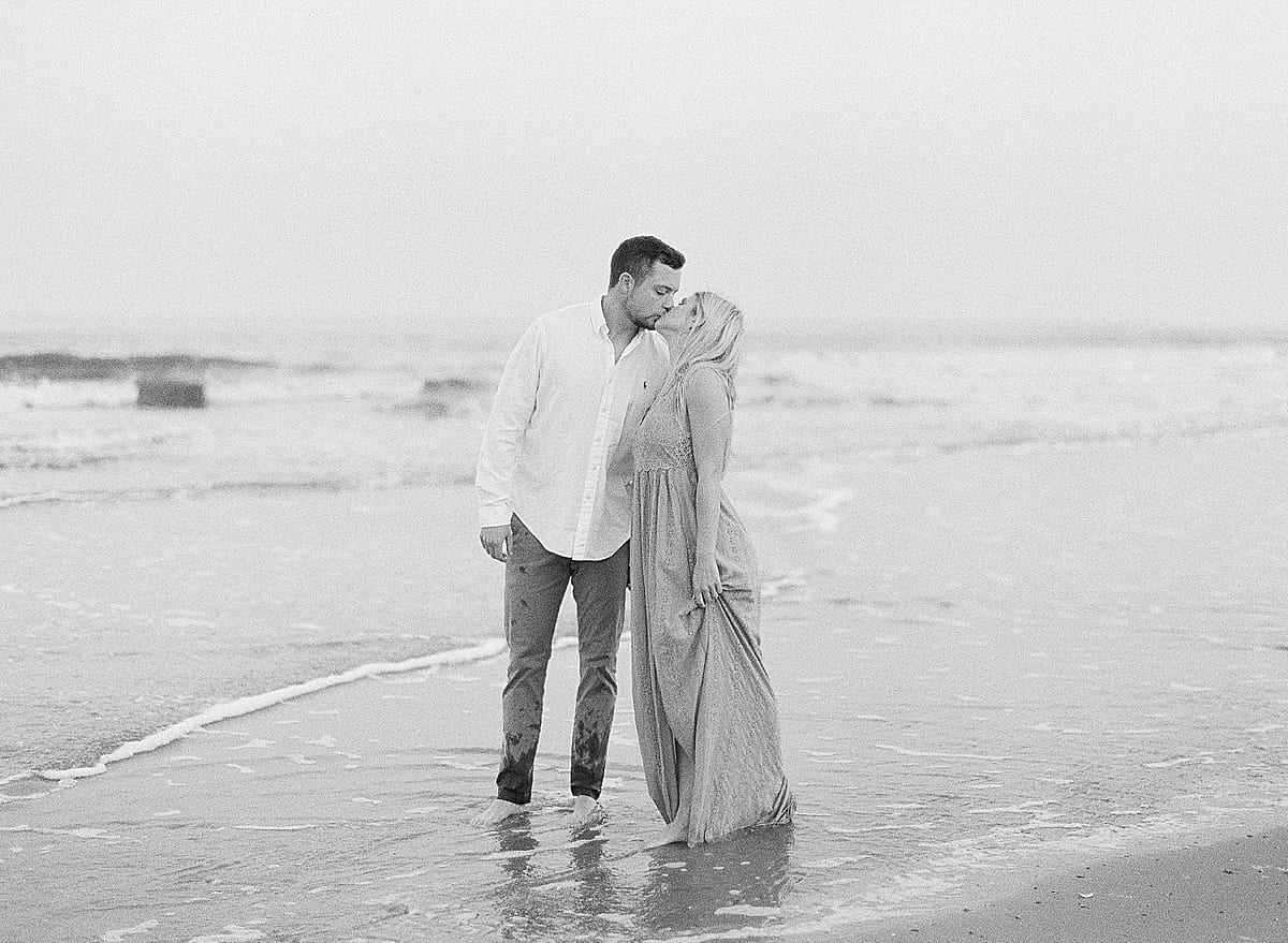 Hunting Island State Park Black and White Of Couple Kissing Photo