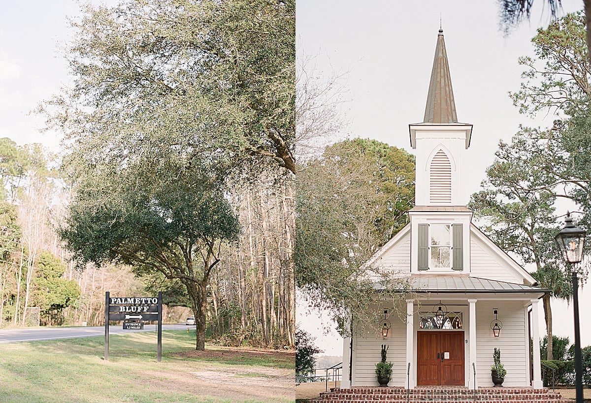 Montage Palmetto Bluff Sign and Chapel Photos
