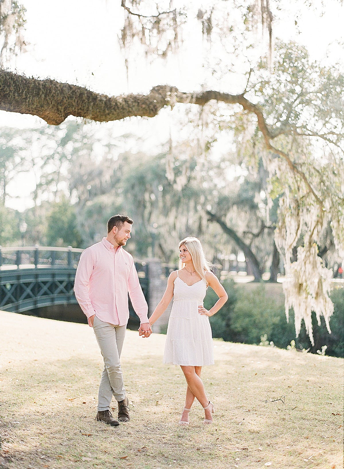 Palmetto Bluff Engagement Session Couple Holding Hands Photo