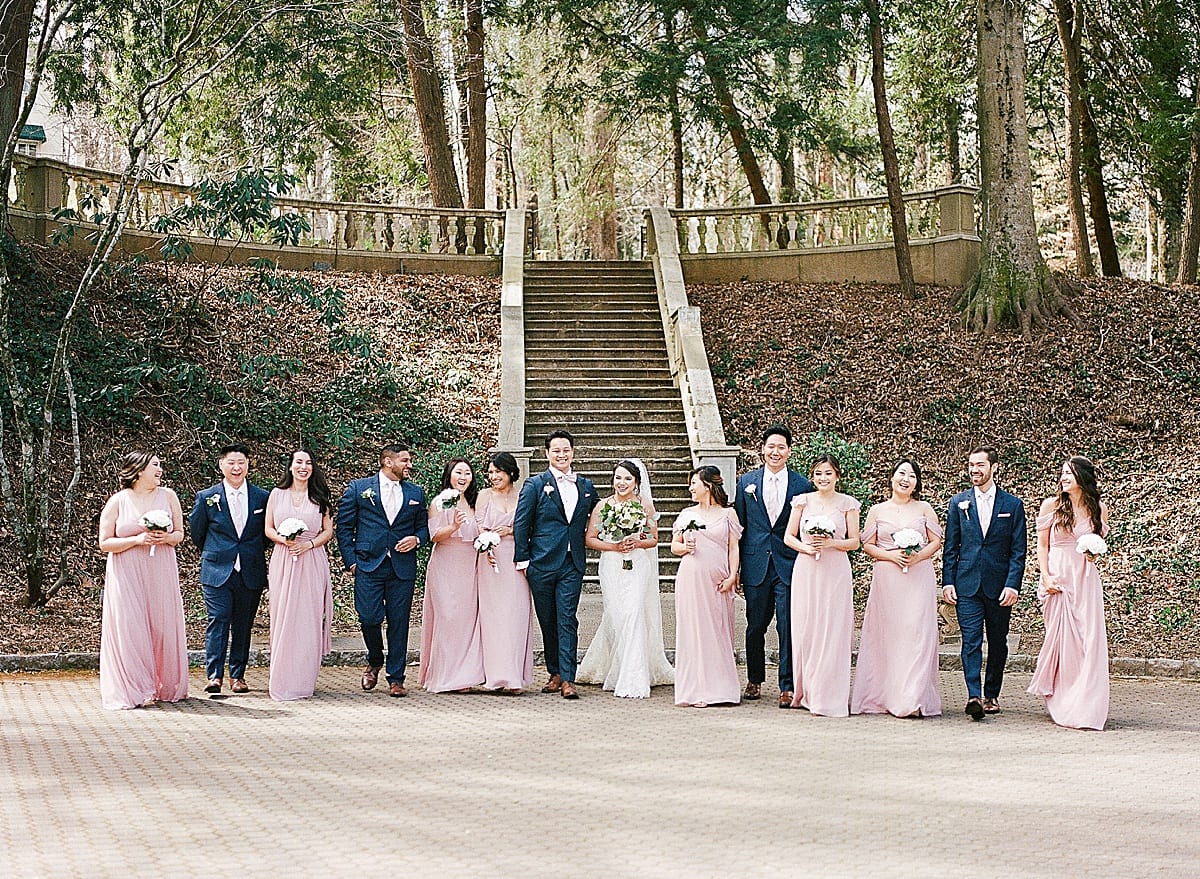 Cator Woolford Gardens Bridal Party in Front of Stairs Photo