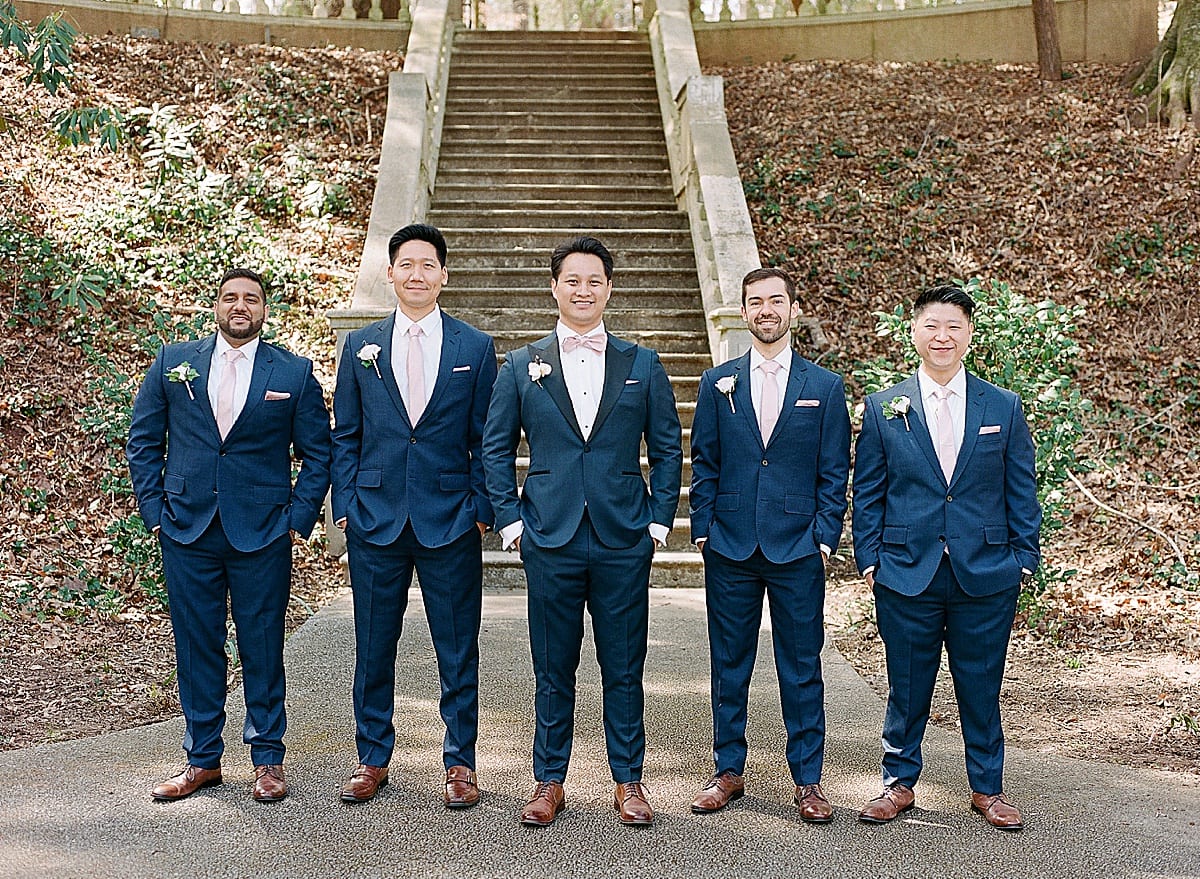 Cator Woolford Gardens Groom with Groomsmen In Front of Stairs Photo