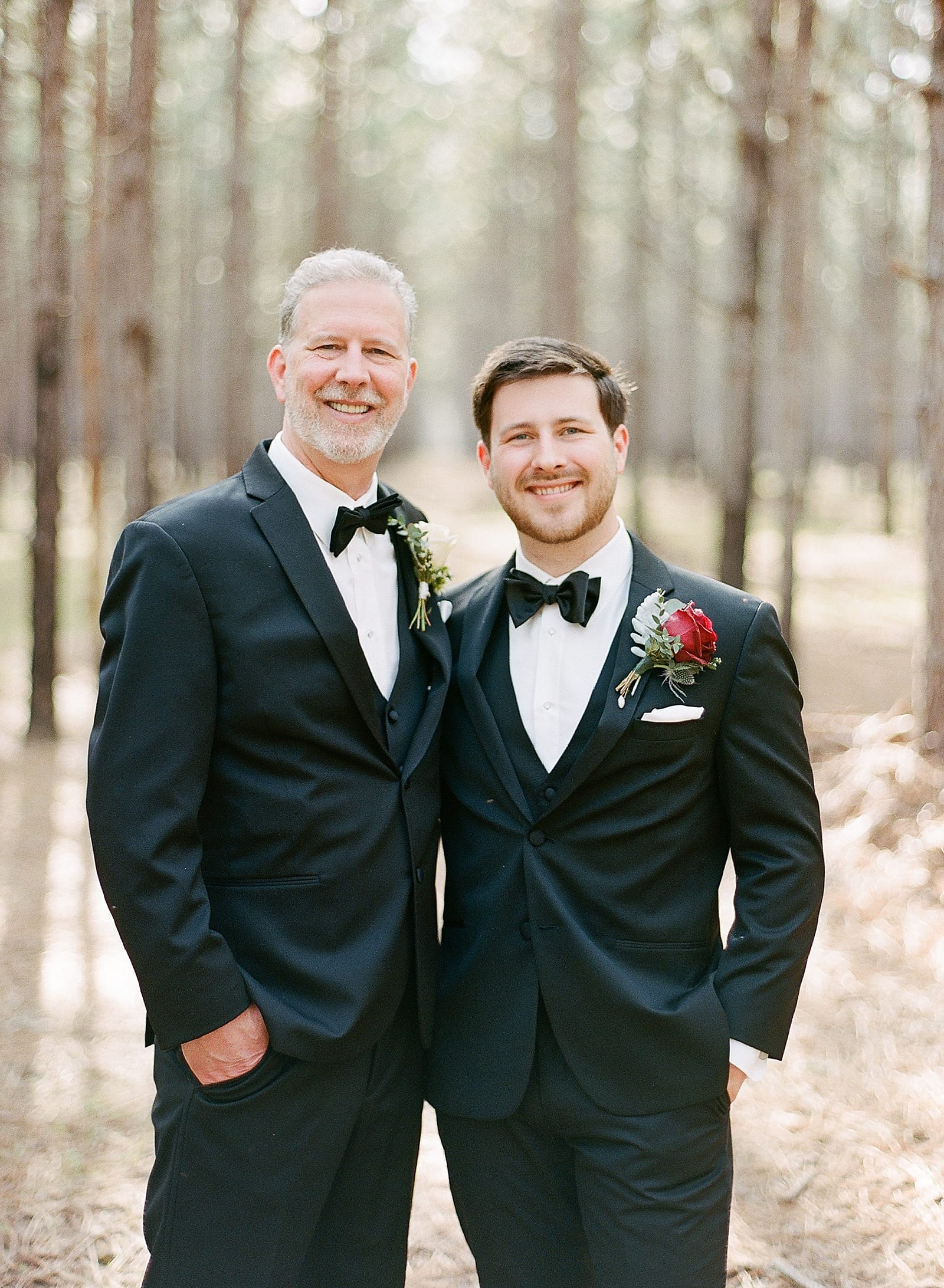 Groom and Best Man Smiling at Camera Photo